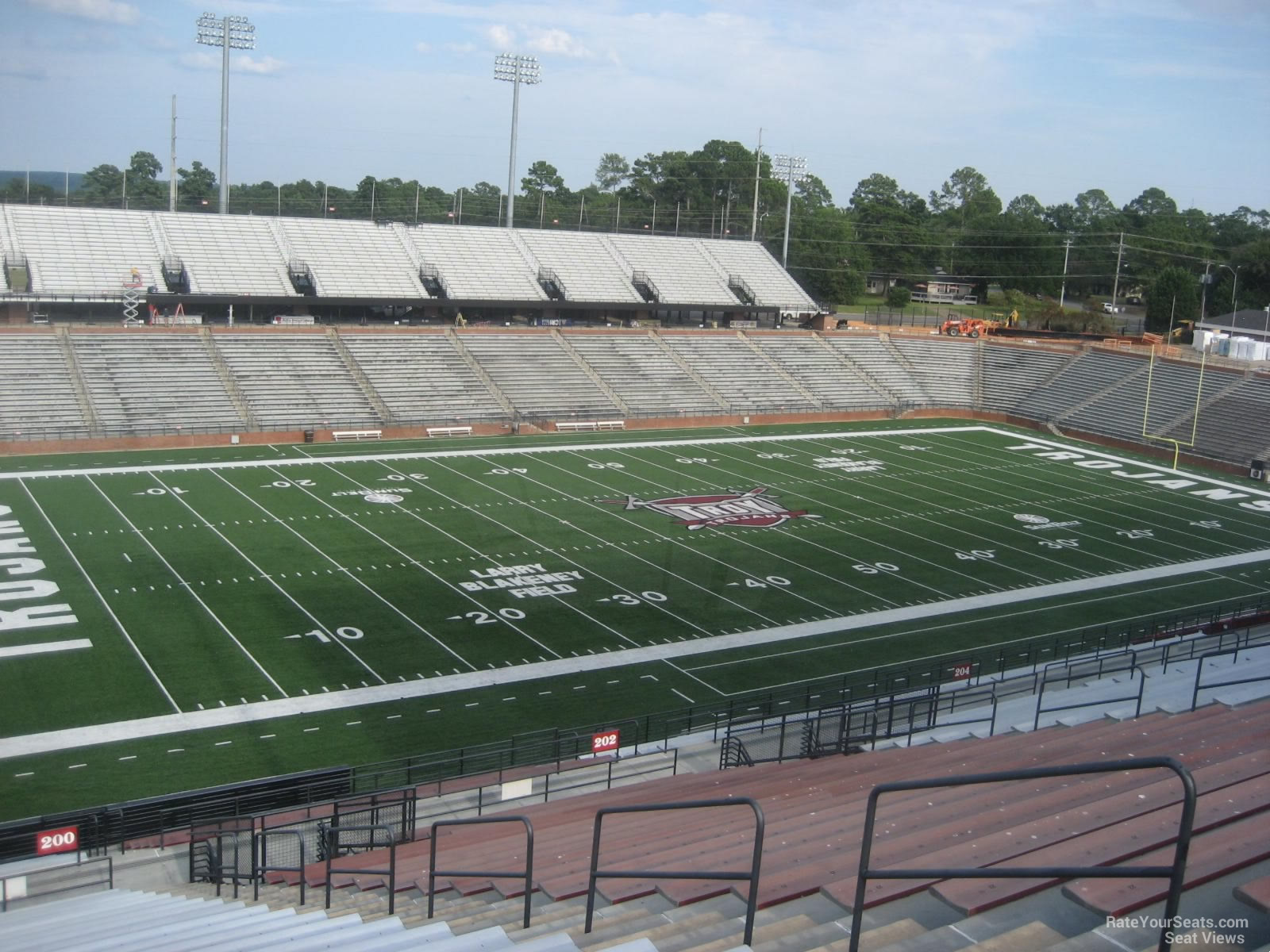 section 200, row 30 seat view  - troy memorial stadium