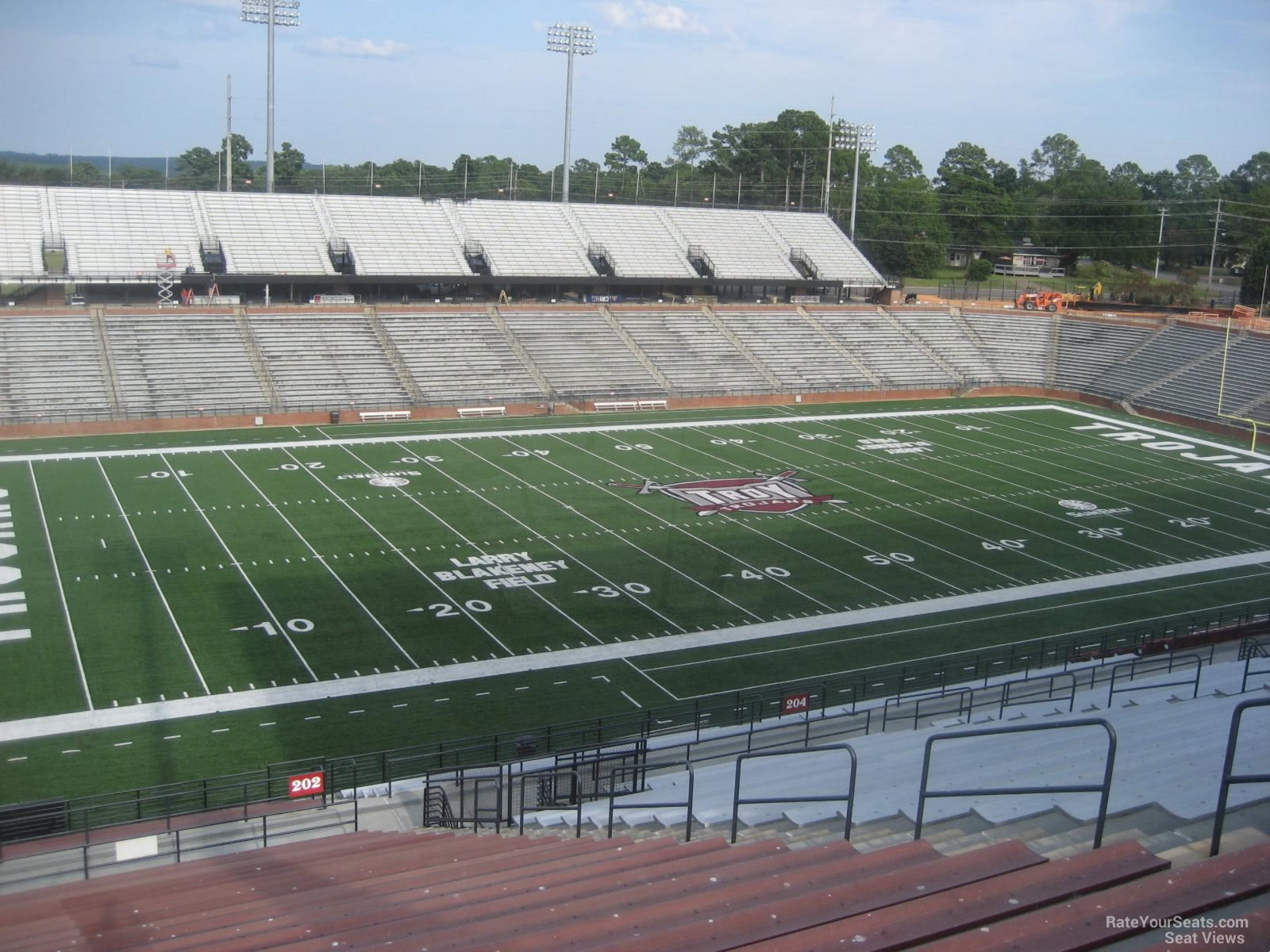 section 202, row 30 seat view  - troy memorial stadium