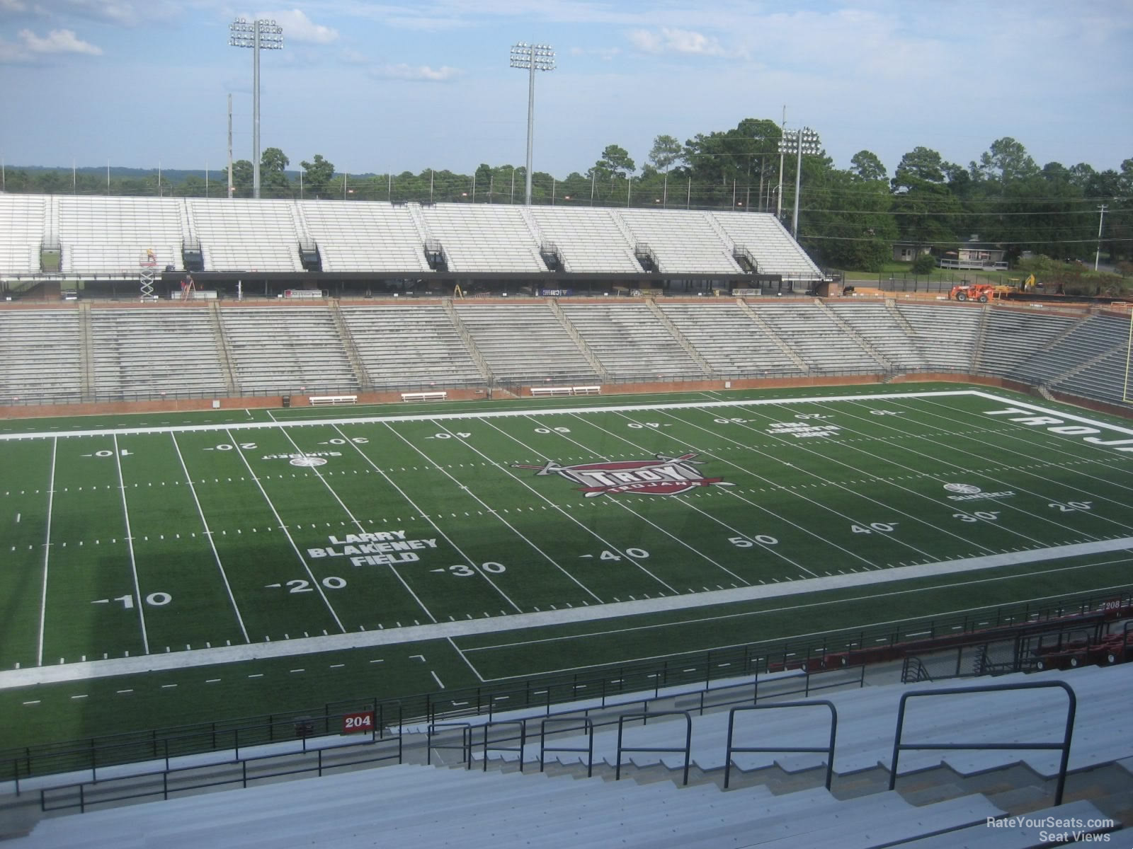 section 204, row 30 seat view  - troy memorial stadium