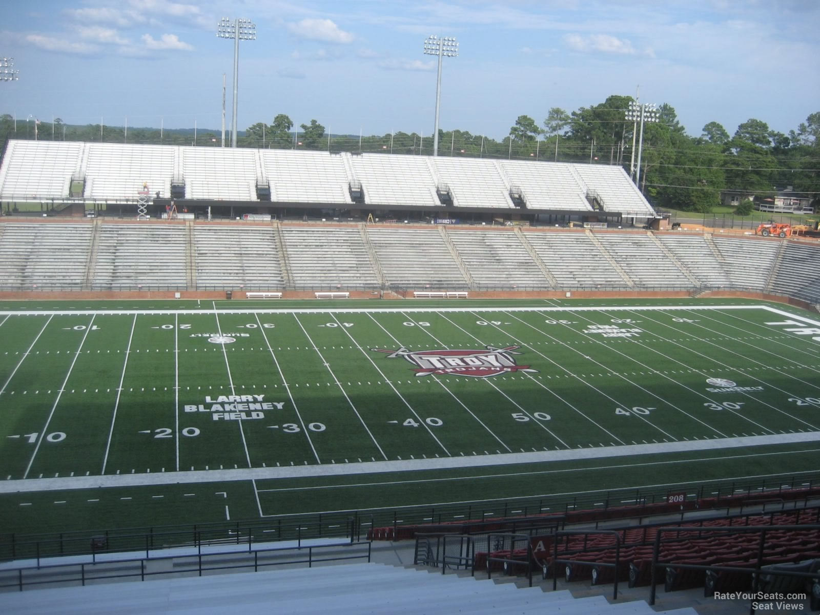 section 206, row 30 seat view  - troy memorial stadium