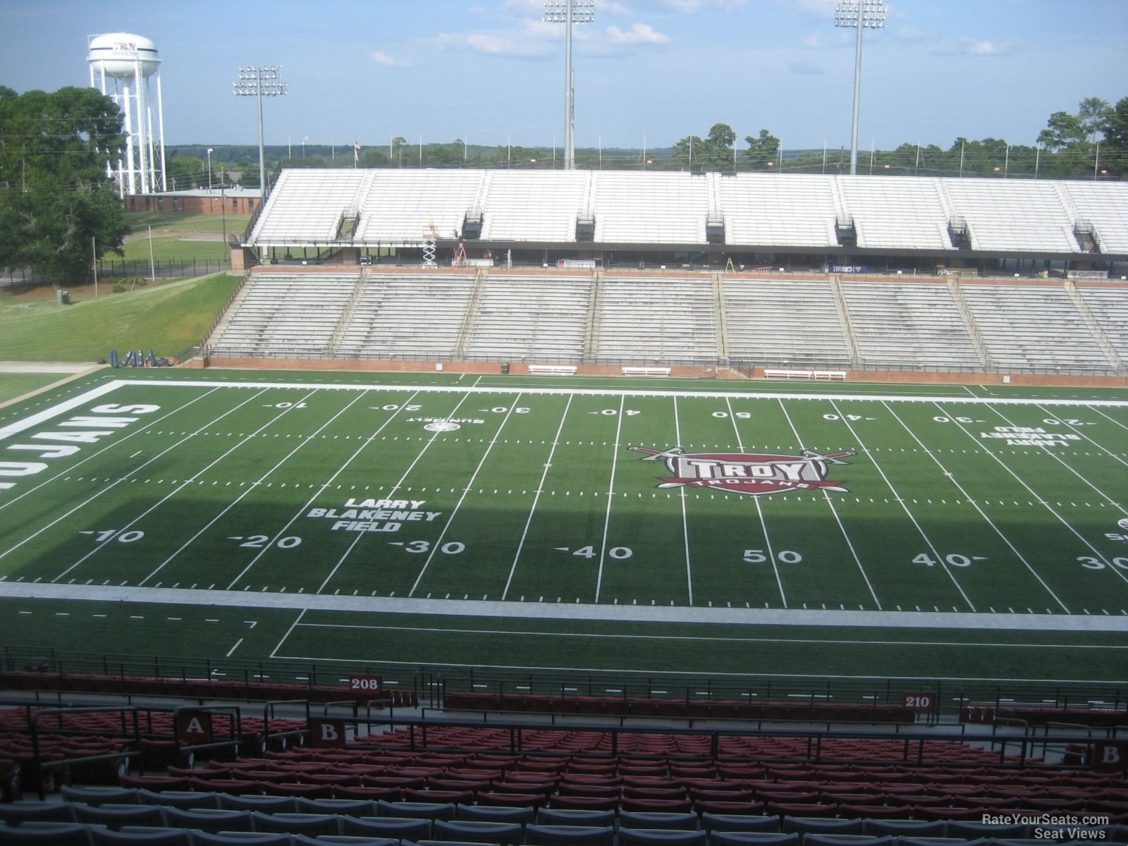 stadium club b, row 13 seat view  - troy memorial stadium