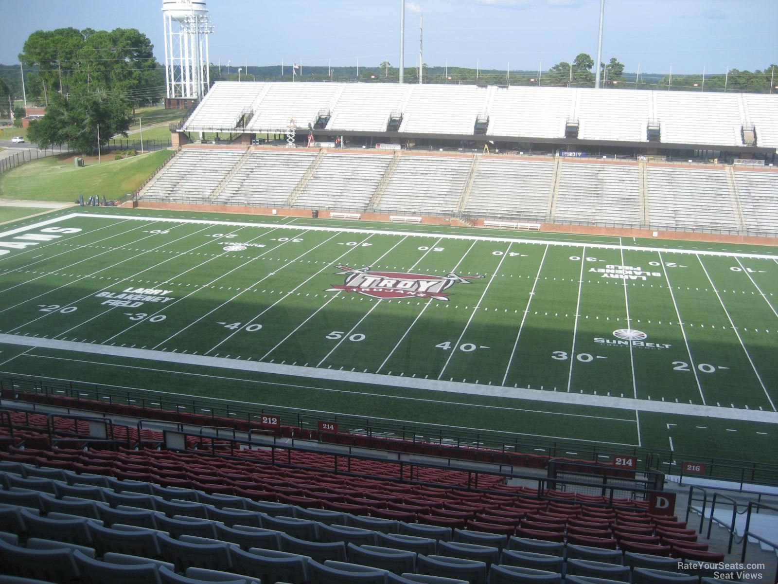 stadium club d, row 13 seat view  - troy memorial stadium