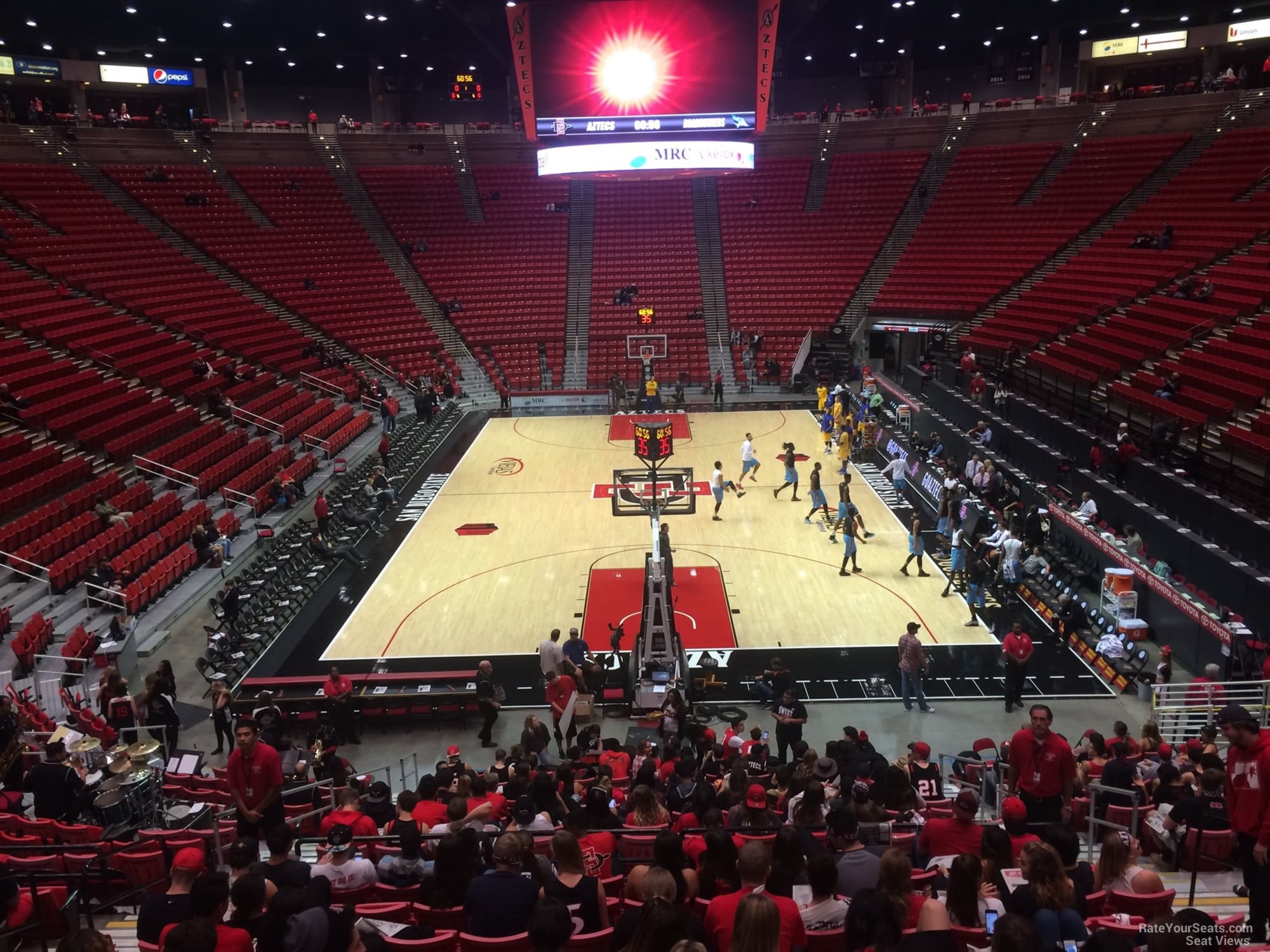 section l, row 20 seat view  for basketball - viejas arena
