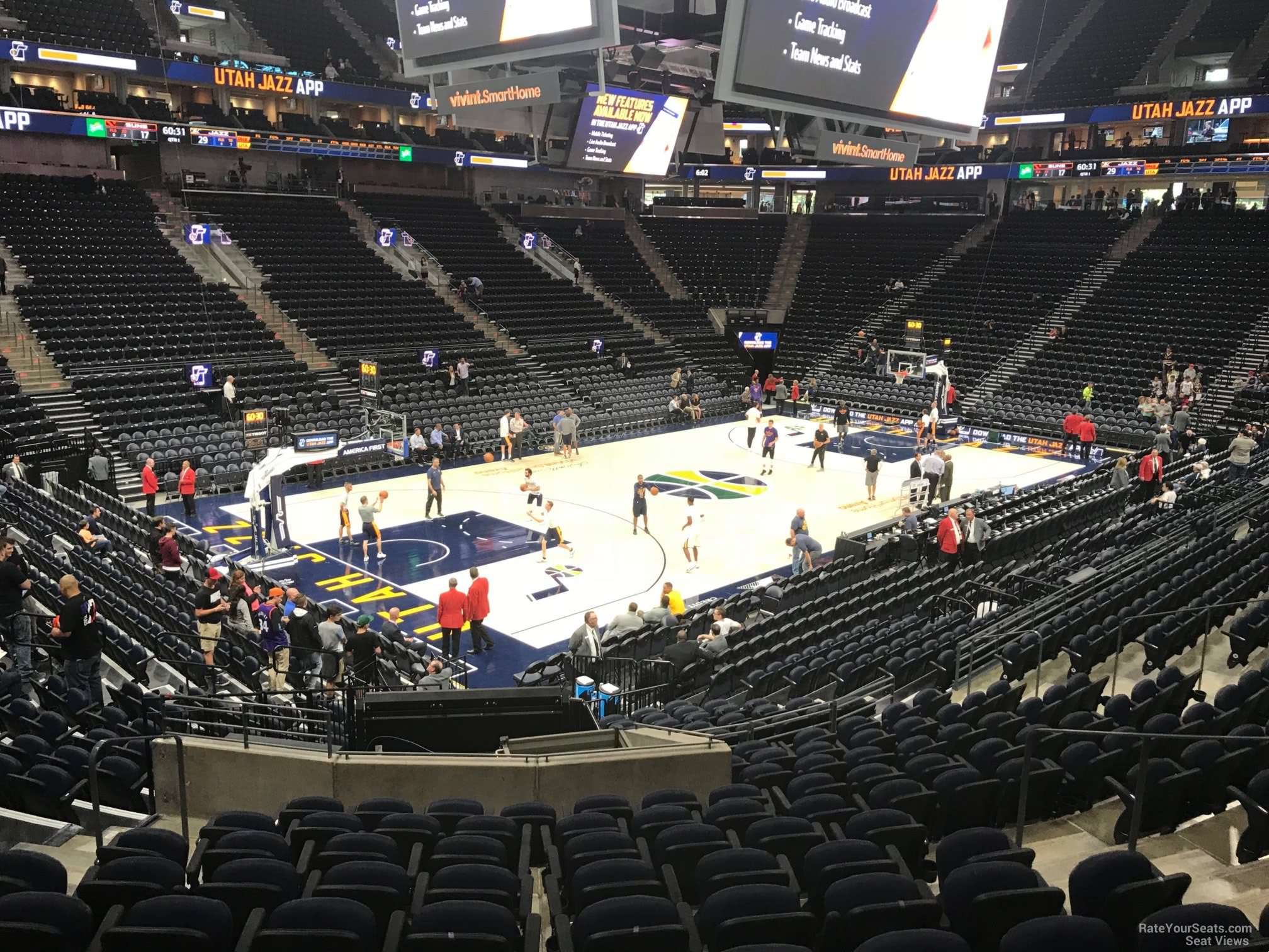 section 10, row 20 seat view  for basketball - vivint arena