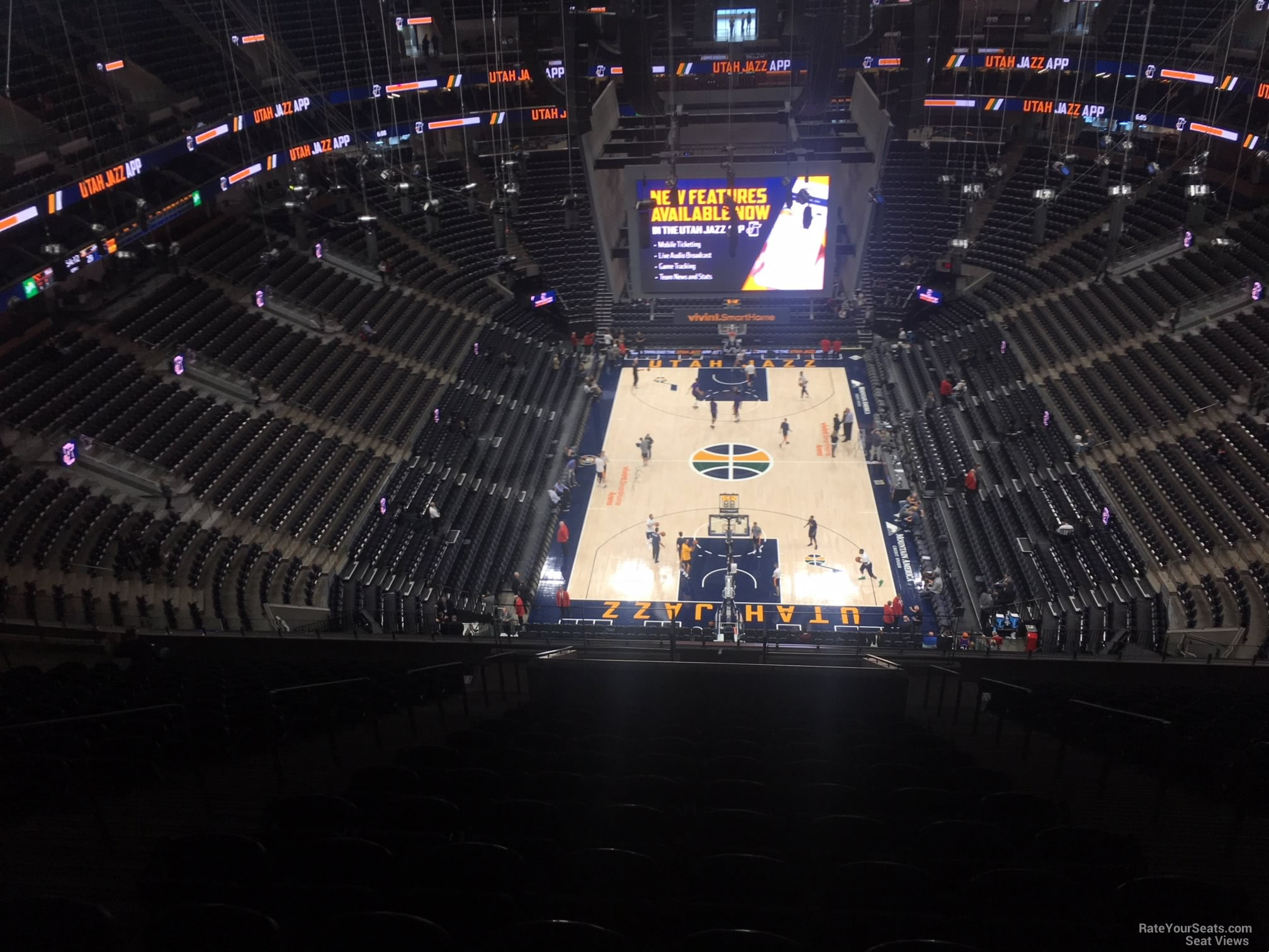 section 102, row 12 seat view  for basketball - vivint arena
