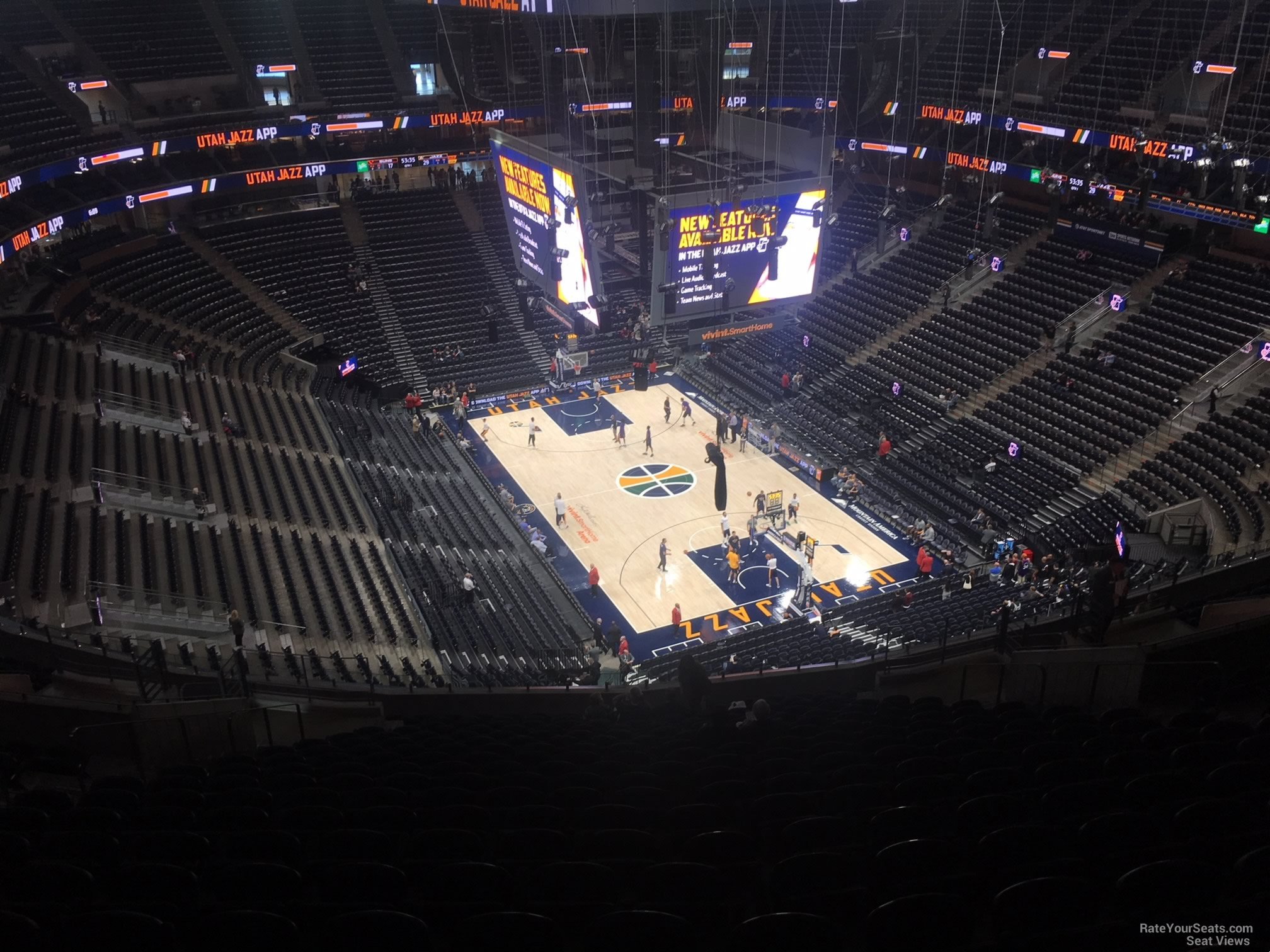 section 105, row 12 seat view  for basketball - vivint arena