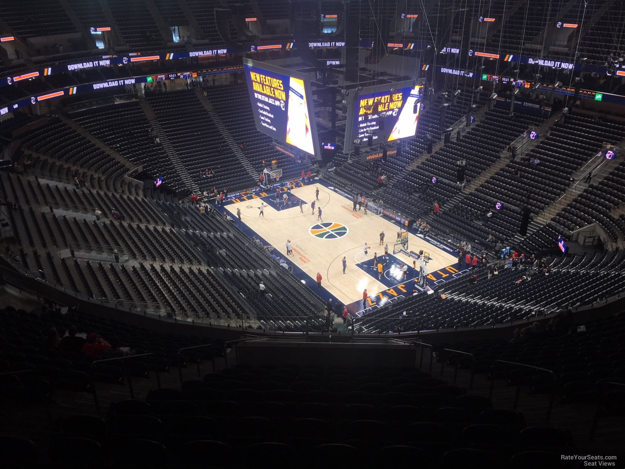 section 106, row 12 seat view  for basketball - vivint arena