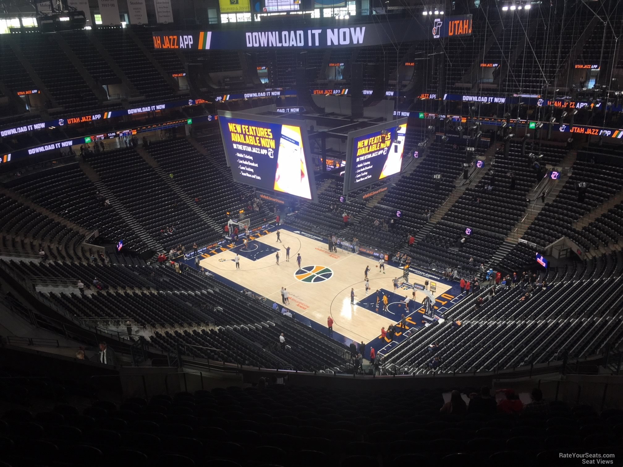 section 107, row 12 seat view  for basketball - vivint arena