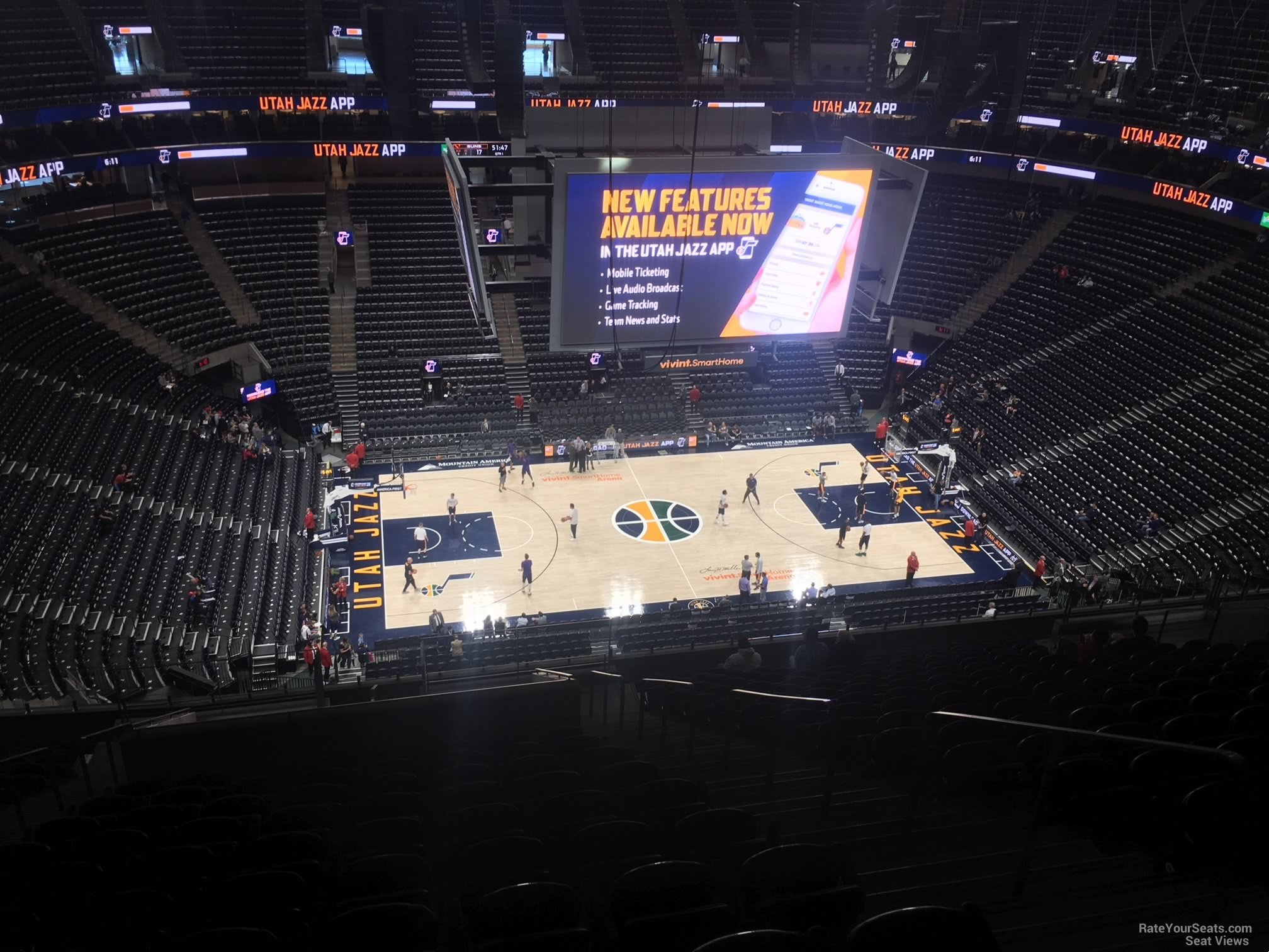 section 114, row 12 seat view  for basketball - delta center