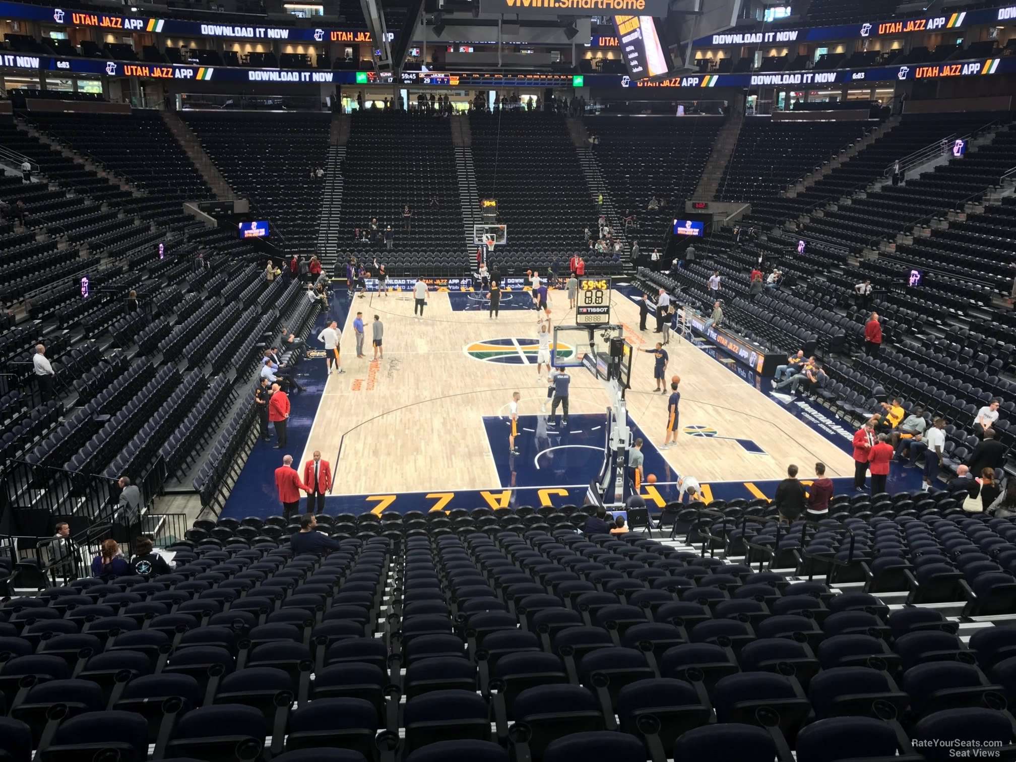 section 13, row 20 seat view  for basketball - delta center