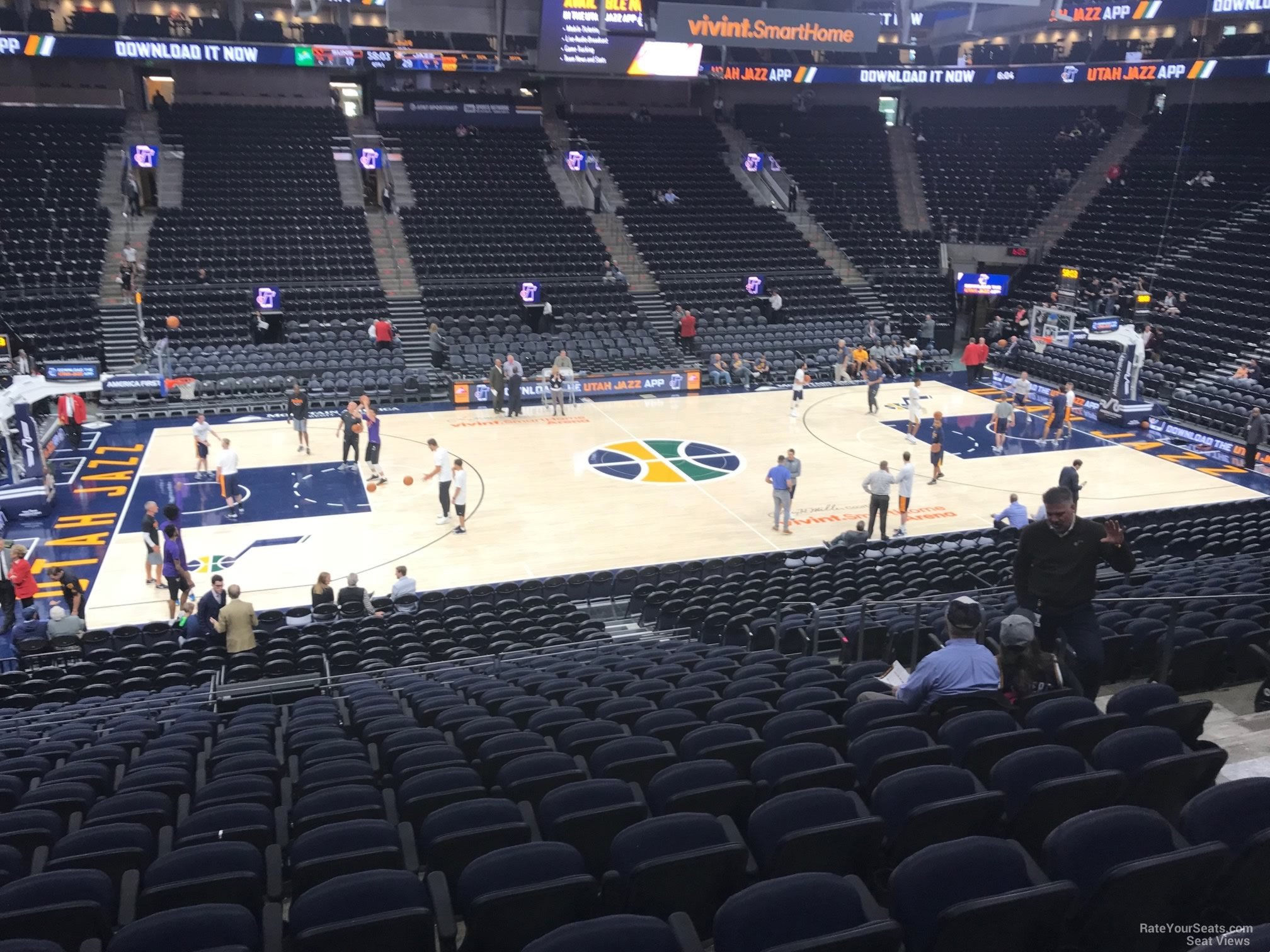 section 19, row 20 seat view  for basketball - vivint arena