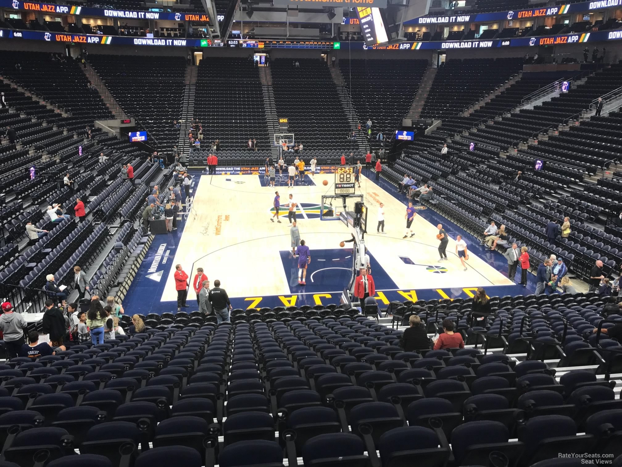 section 2, row 20 seat view  for basketball - vivint arena
