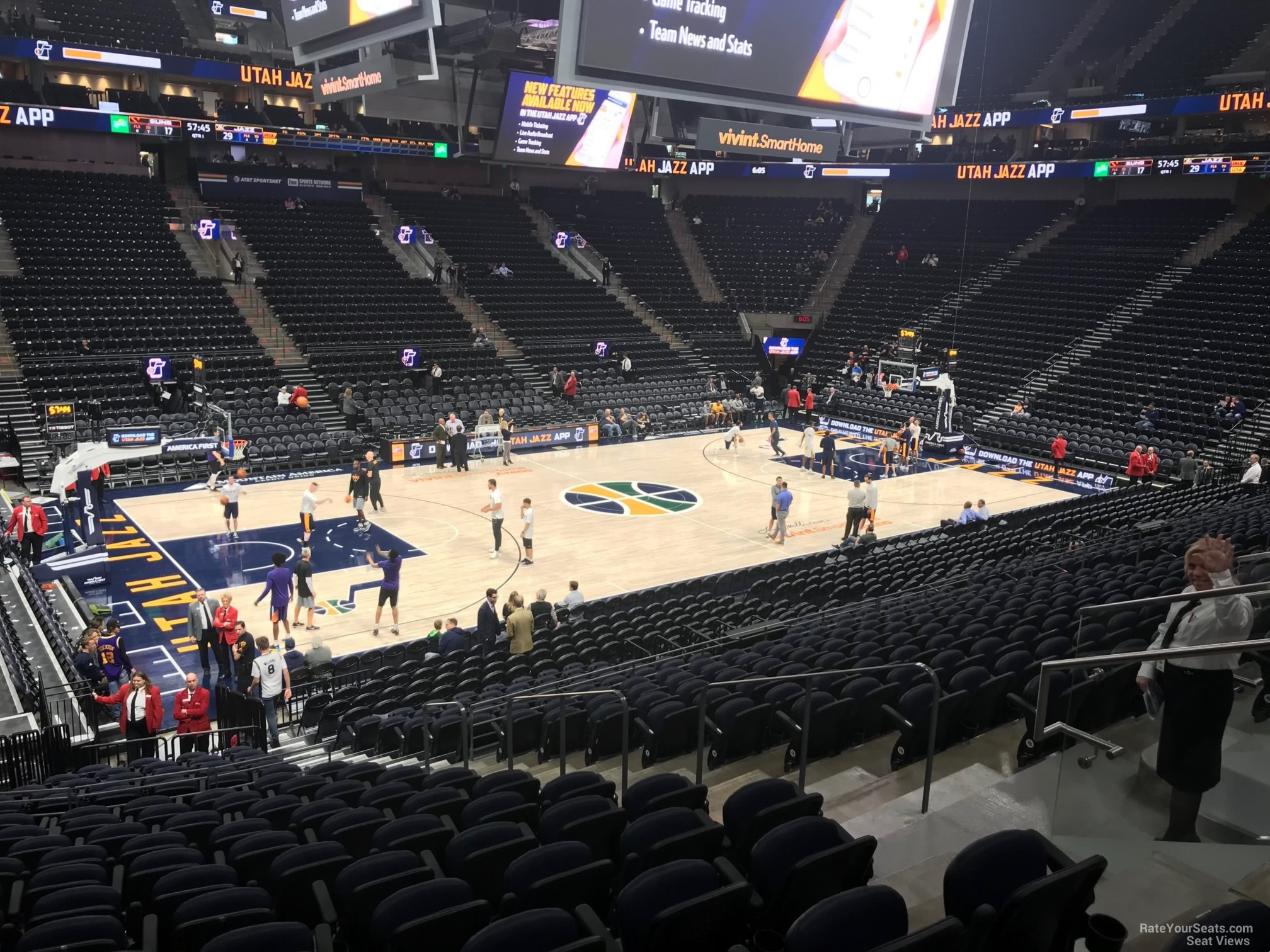 section 20, row 20 seat view  for basketball - delta center