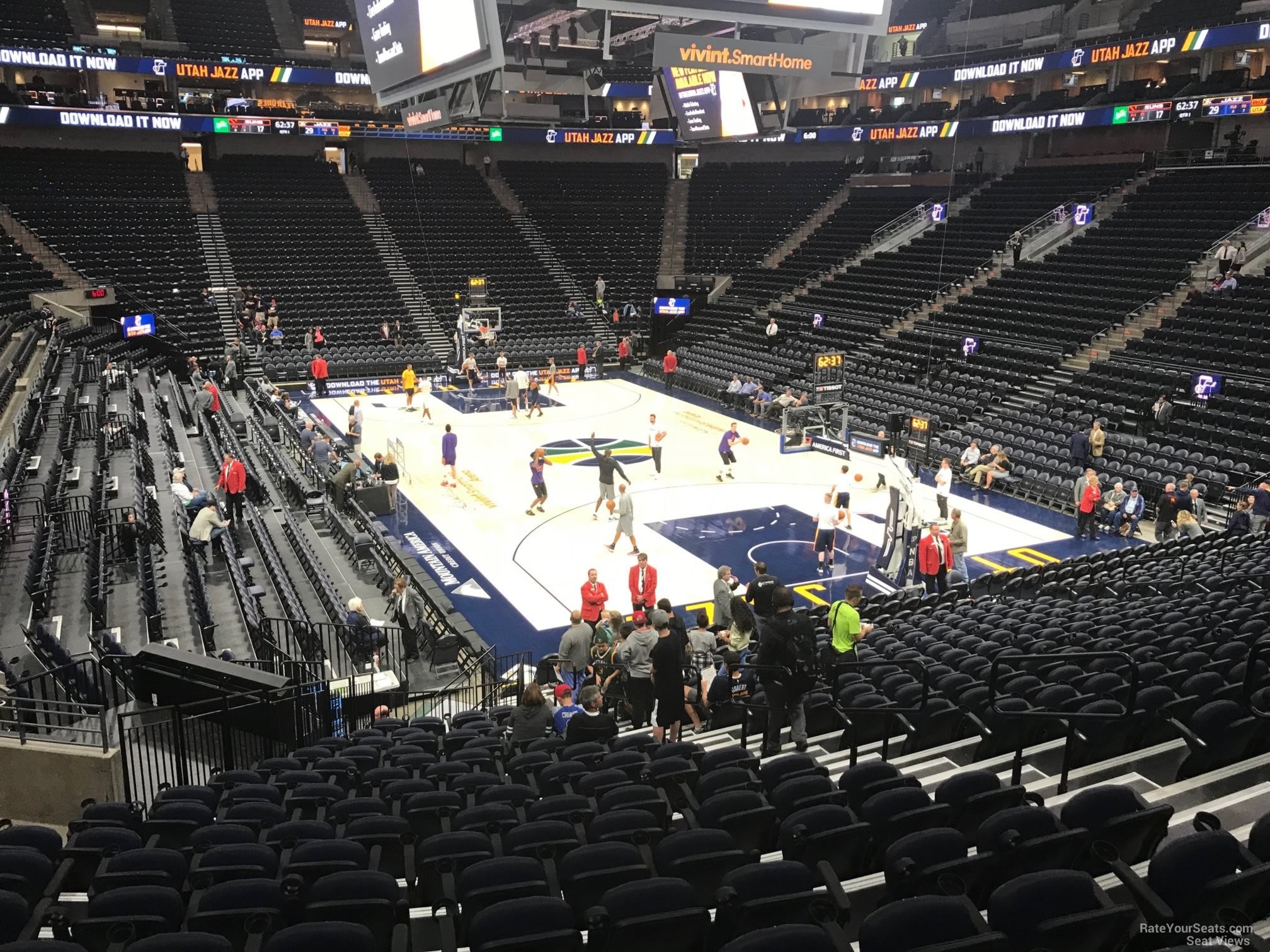 section 3, row 20 seat view  for basketball - delta center