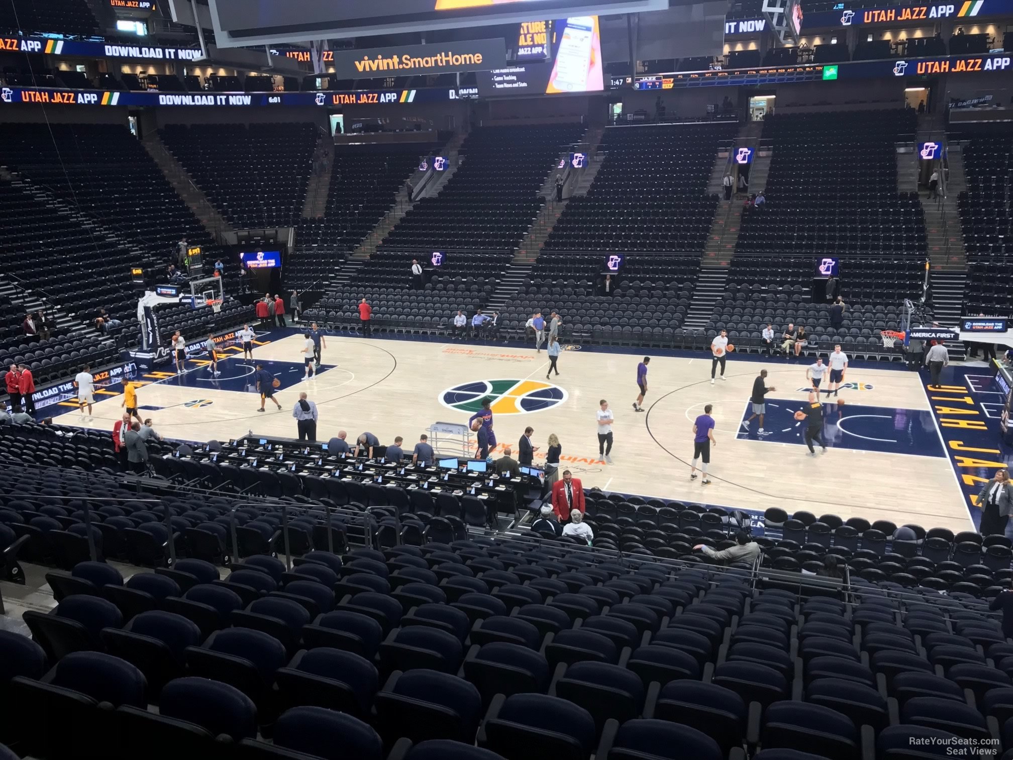 section 6, row 20 seat view  for basketball - vivint arena
