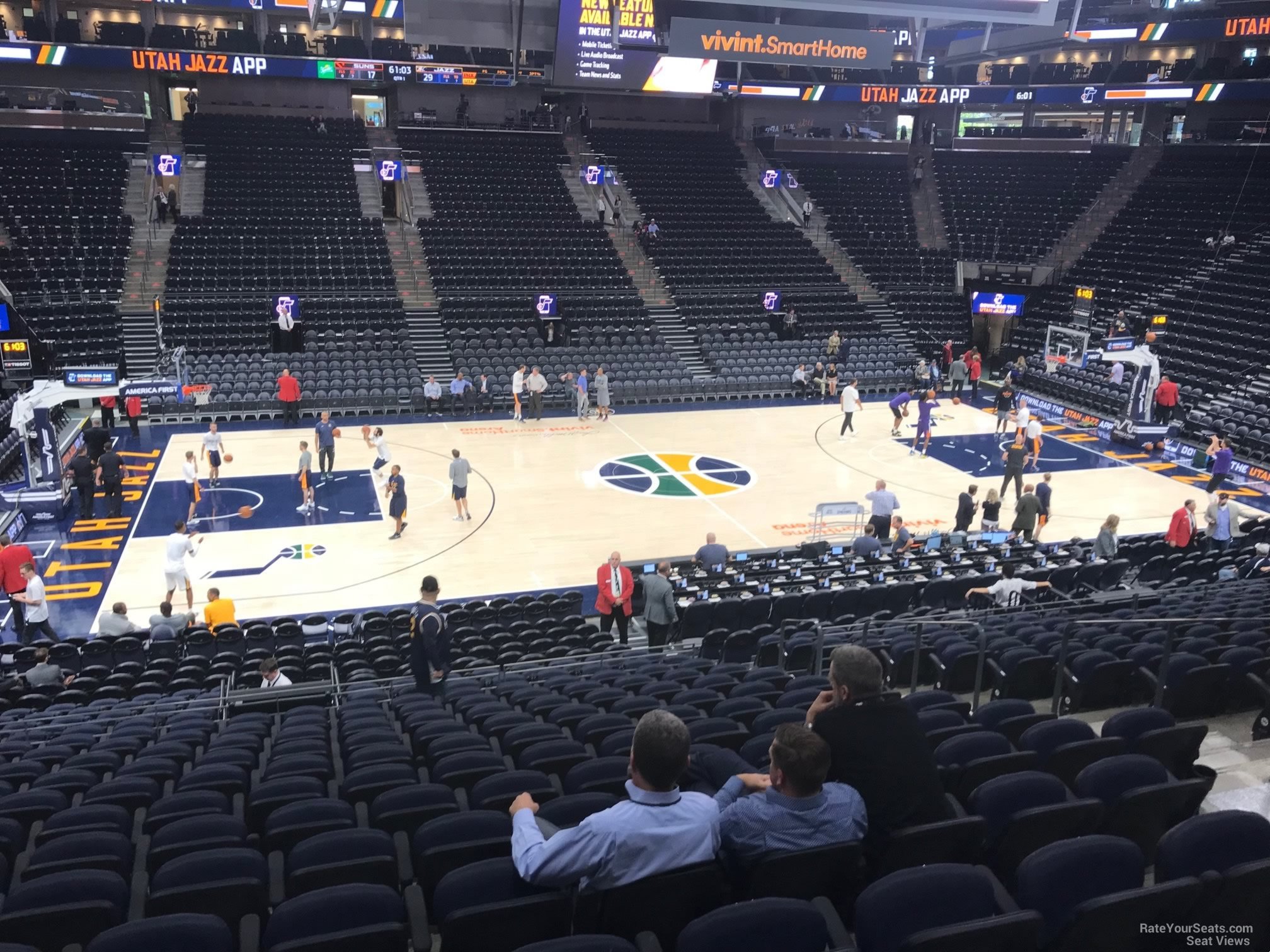 section 8, row 20 seat view  for basketball - vivint arena