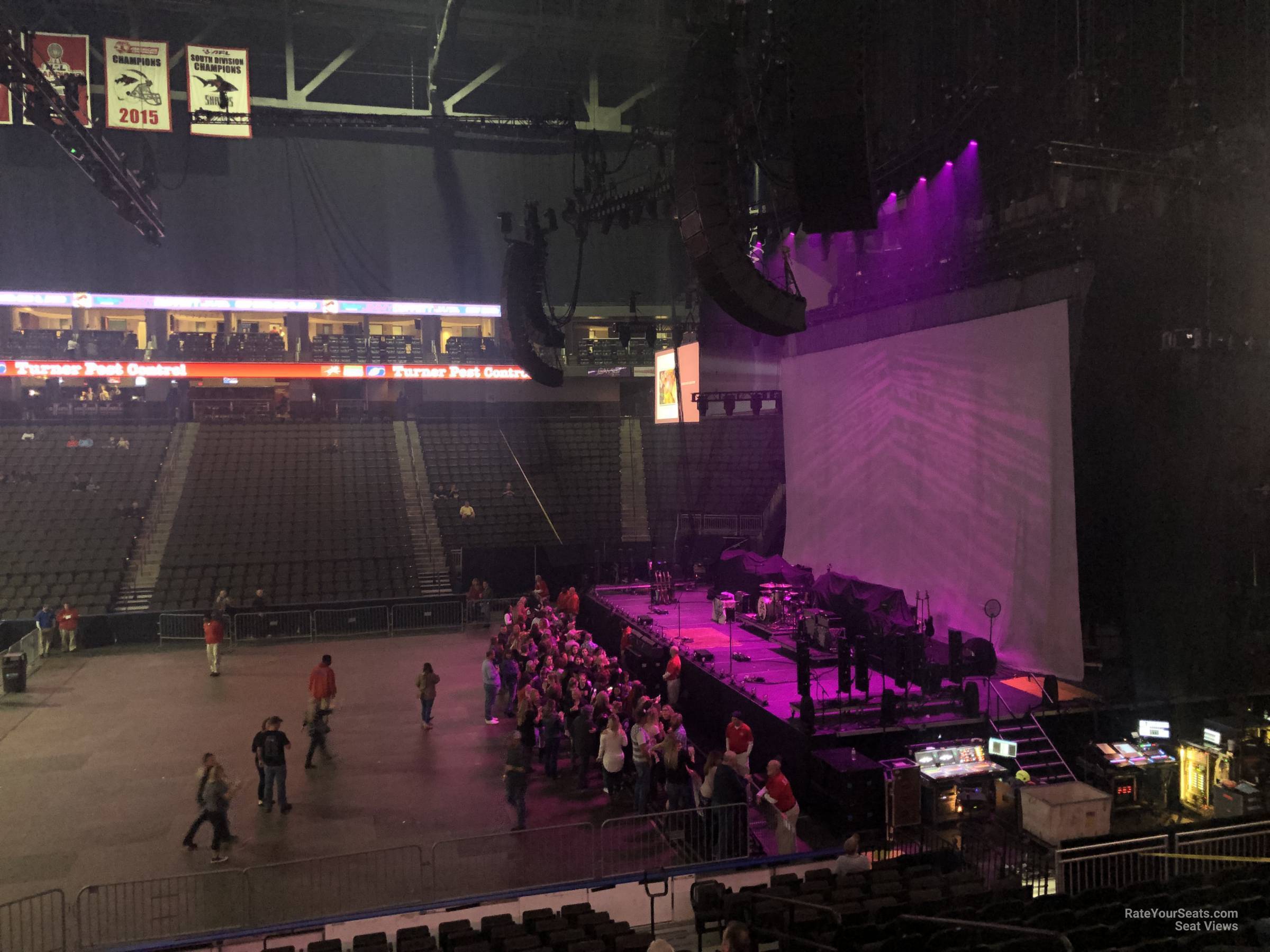 section 102, row r seat view  for concert - vystar veterans memorial arena
