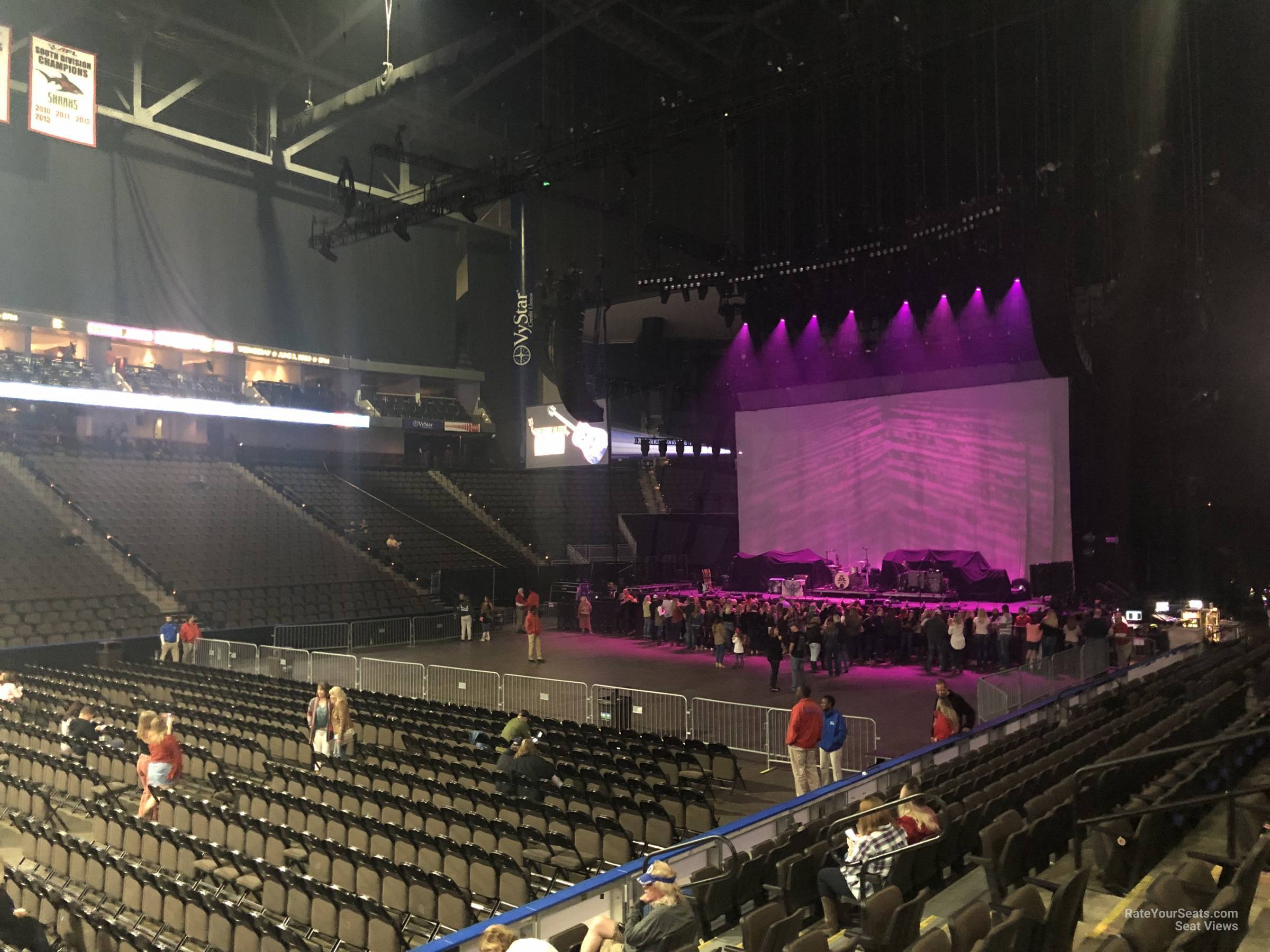 vystar veterans memorial arena section 104 concert seating jacksonville arena seating chart