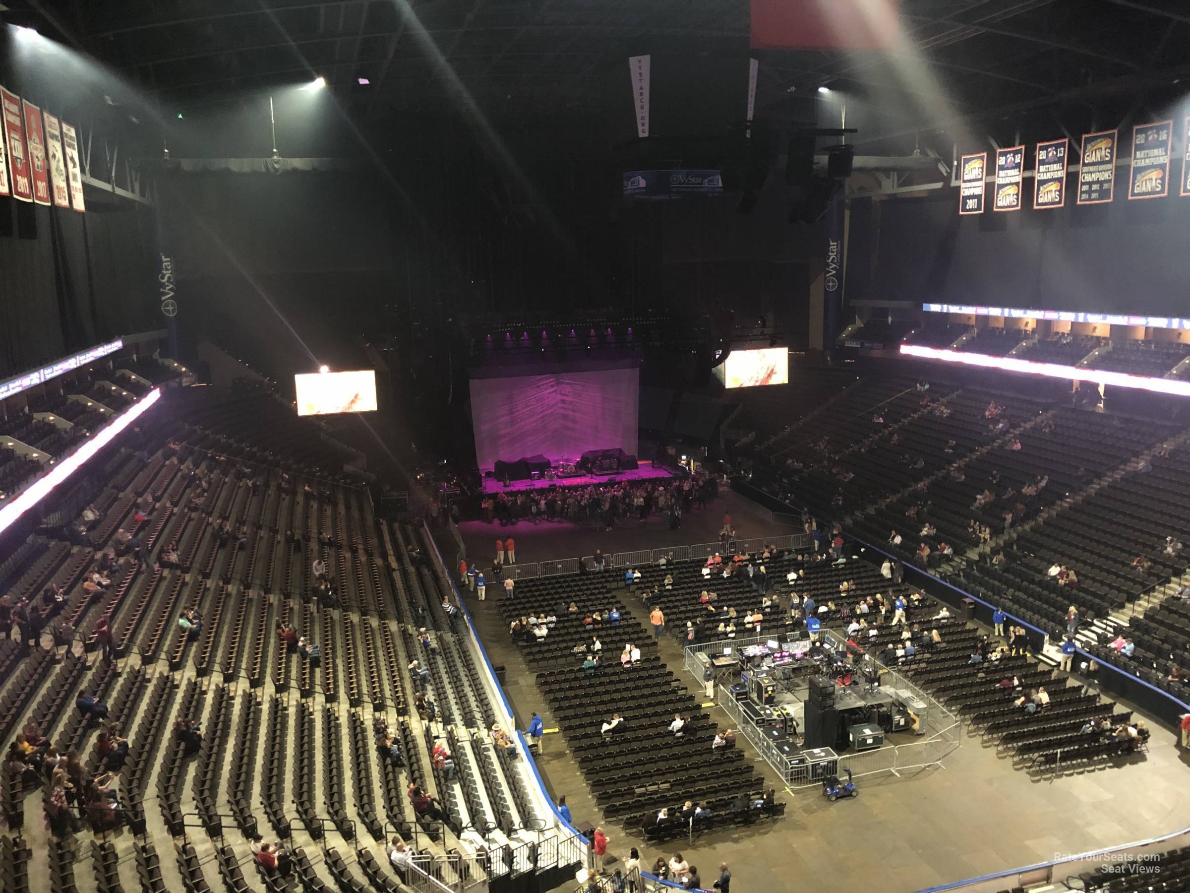 section 314, row g seat view  for concert - vystar veterans memorial arena