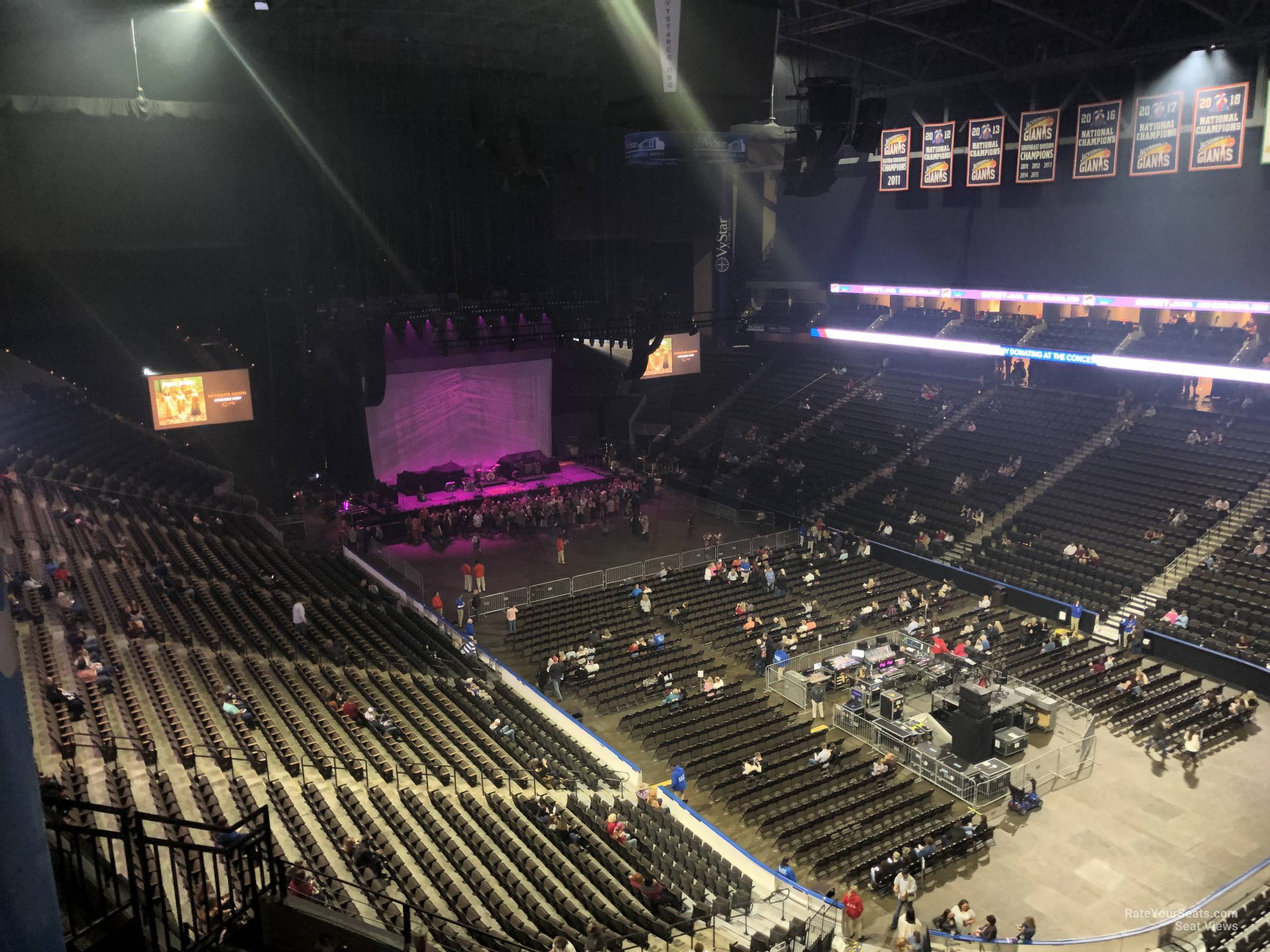 section 316, row g seat view  for concert - vystar veterans memorial arena