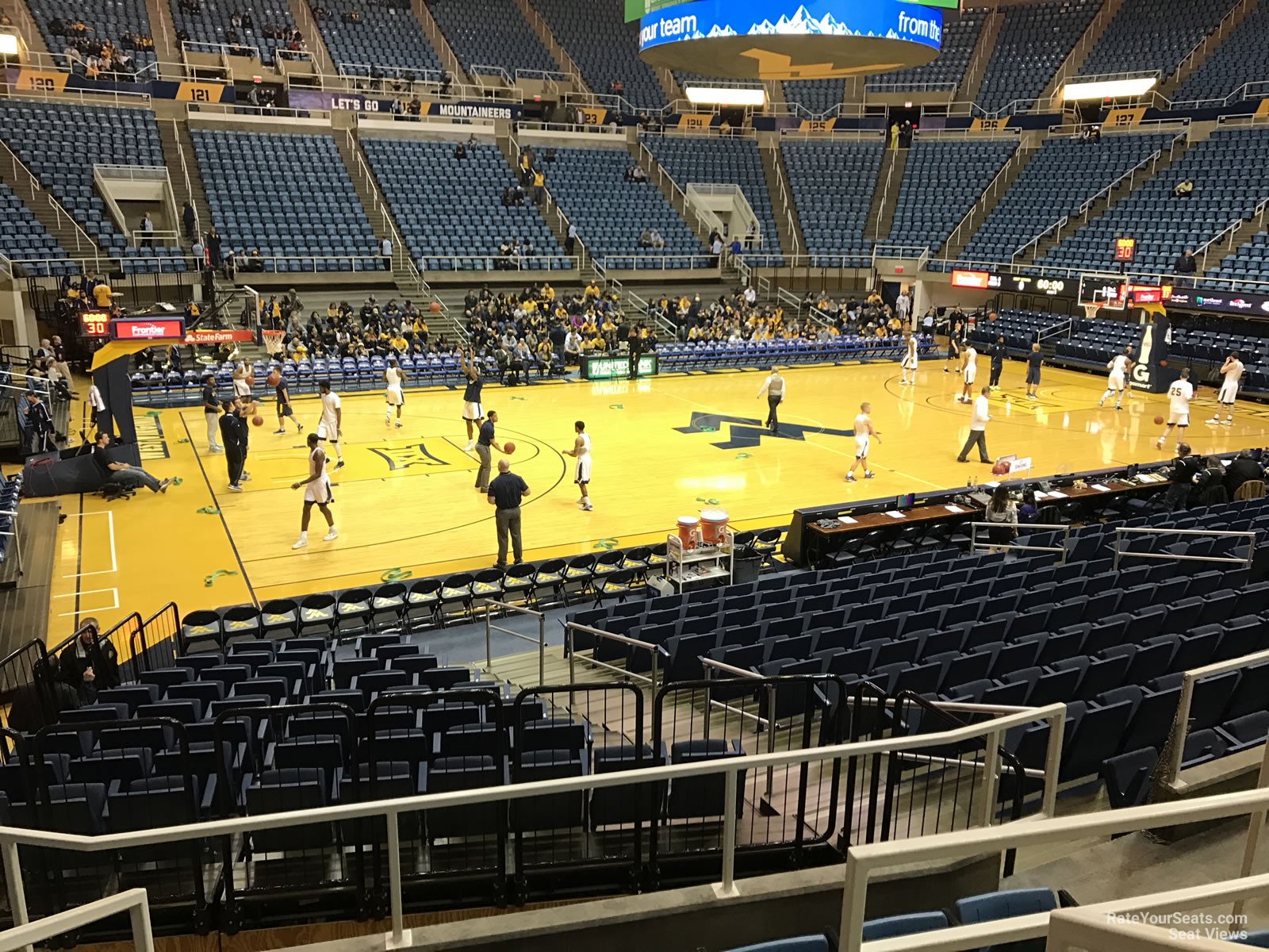 section 110, row e seat view  - wvu coliseum