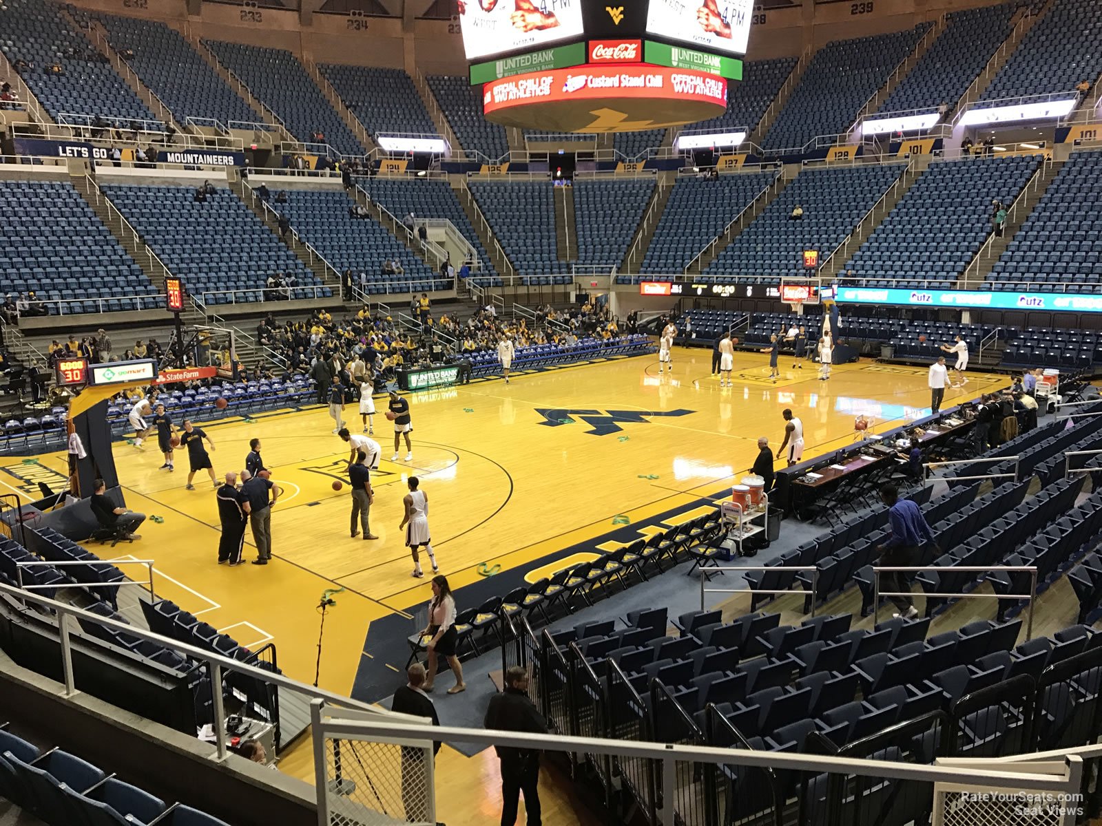 section 112, row e seat view  - wvu coliseum