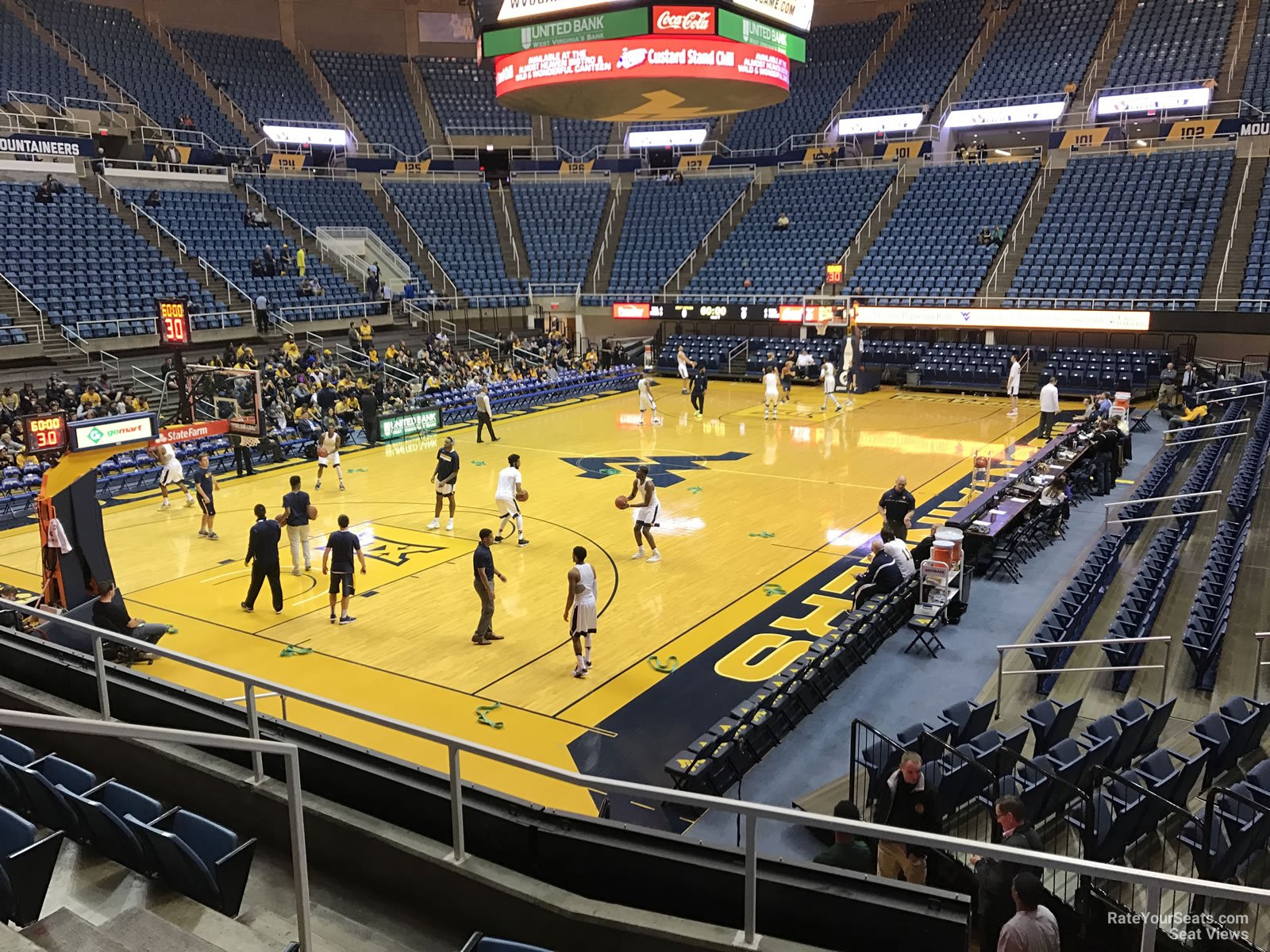 section 113, row e seat view  - wvu coliseum