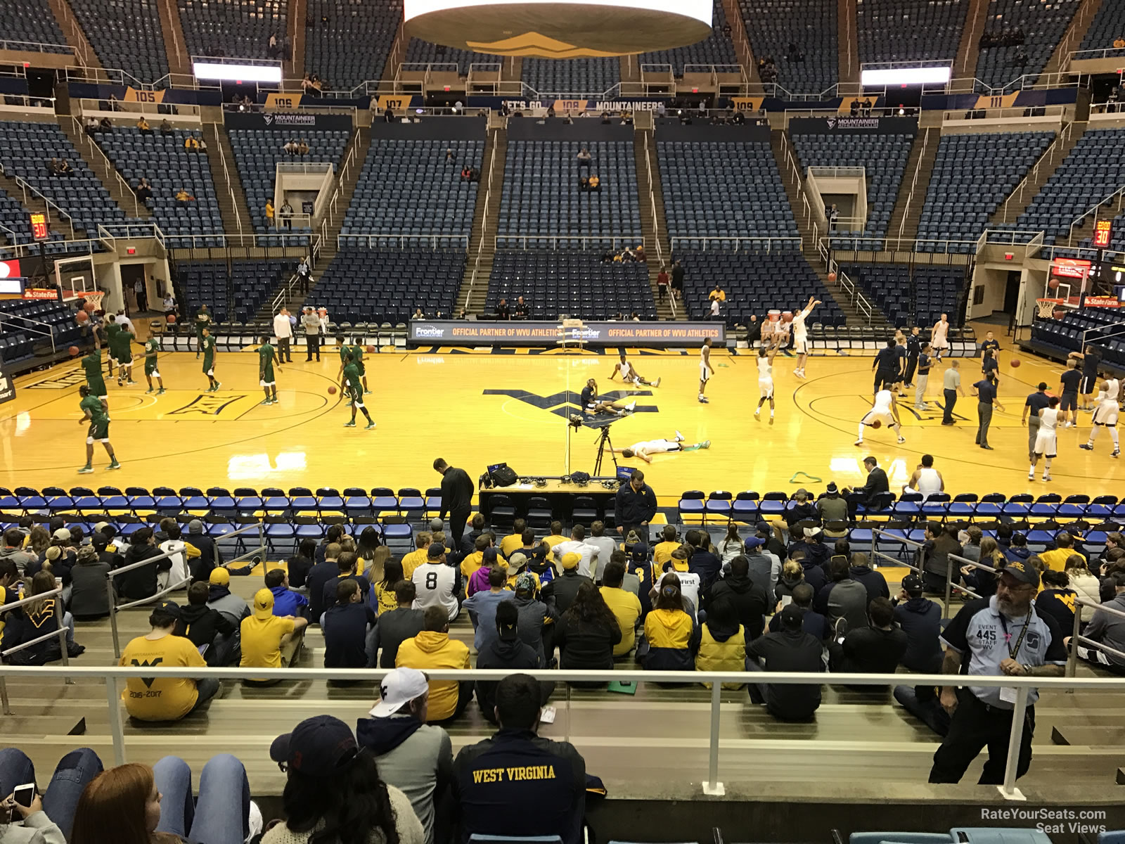 section 122, row e seat view  - wvu coliseum