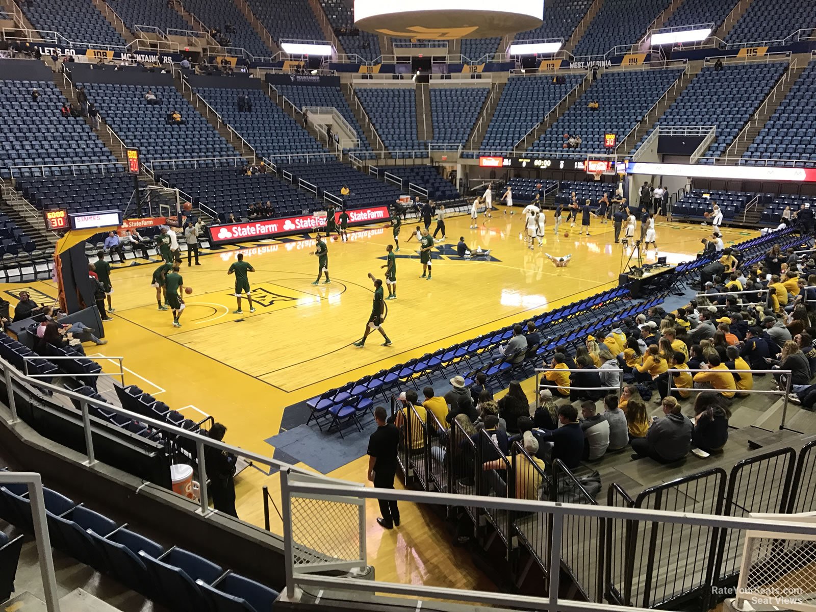 section 126, row e seat view  - wvu coliseum