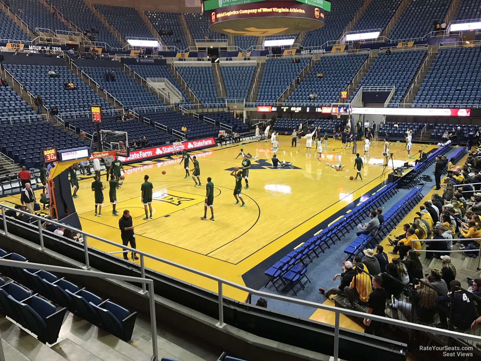 section 127, row e seat view  - wvu coliseum