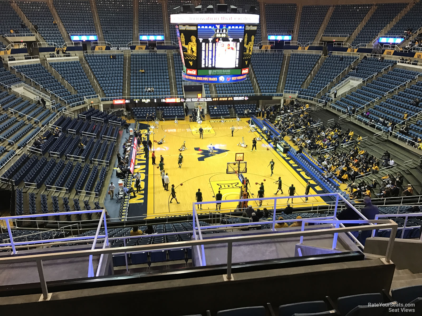 section 202, row h seat view  - wvu coliseum