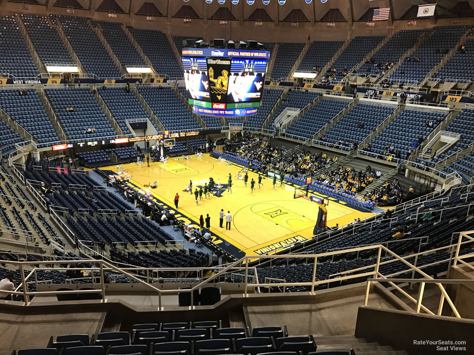 section 205, row h seat view  - wvu coliseum