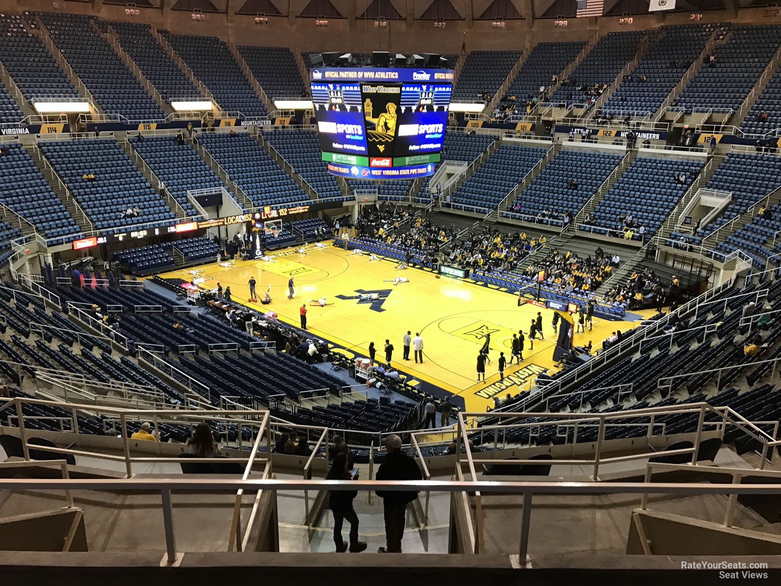 section 206, row h seat view  - wvu coliseum