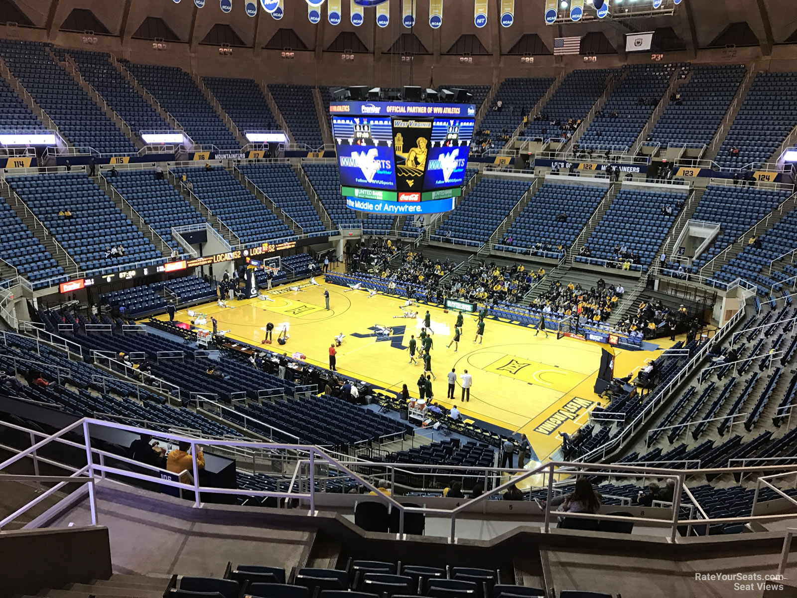 section 207, row h seat view  - wvu coliseum