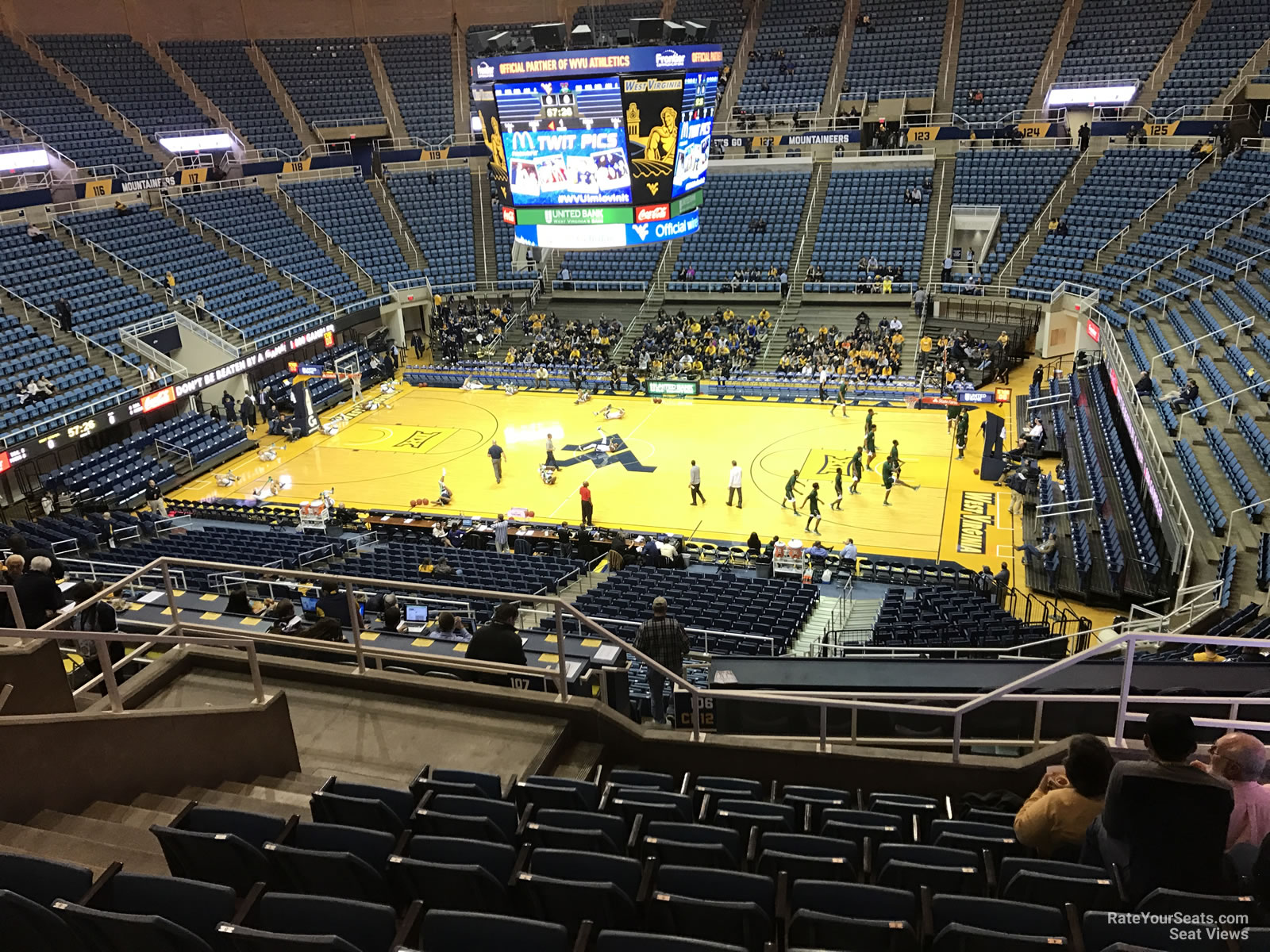 section 209, row h seat view  - wvu coliseum