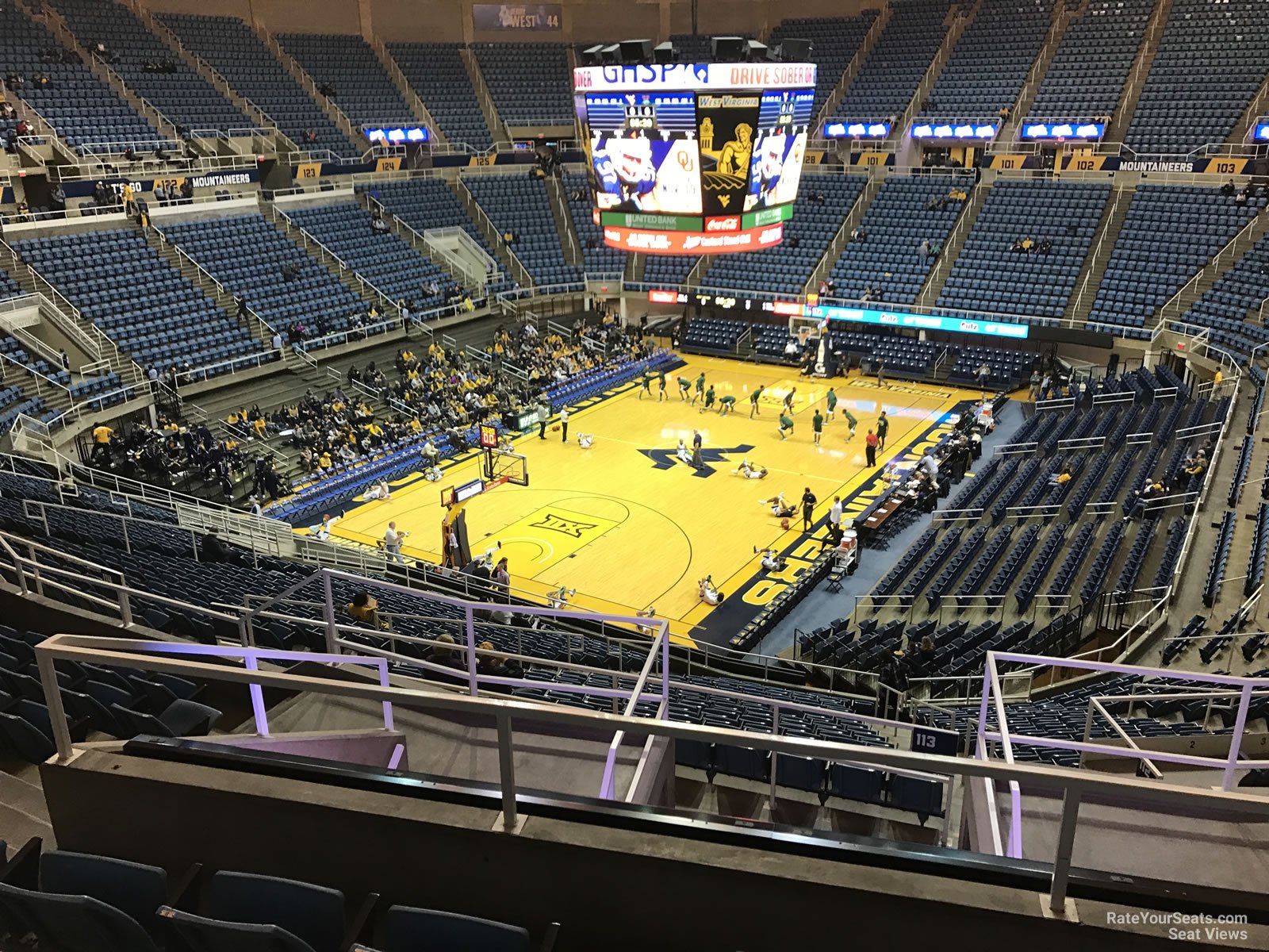 section 218, row h seat view  - wvu coliseum