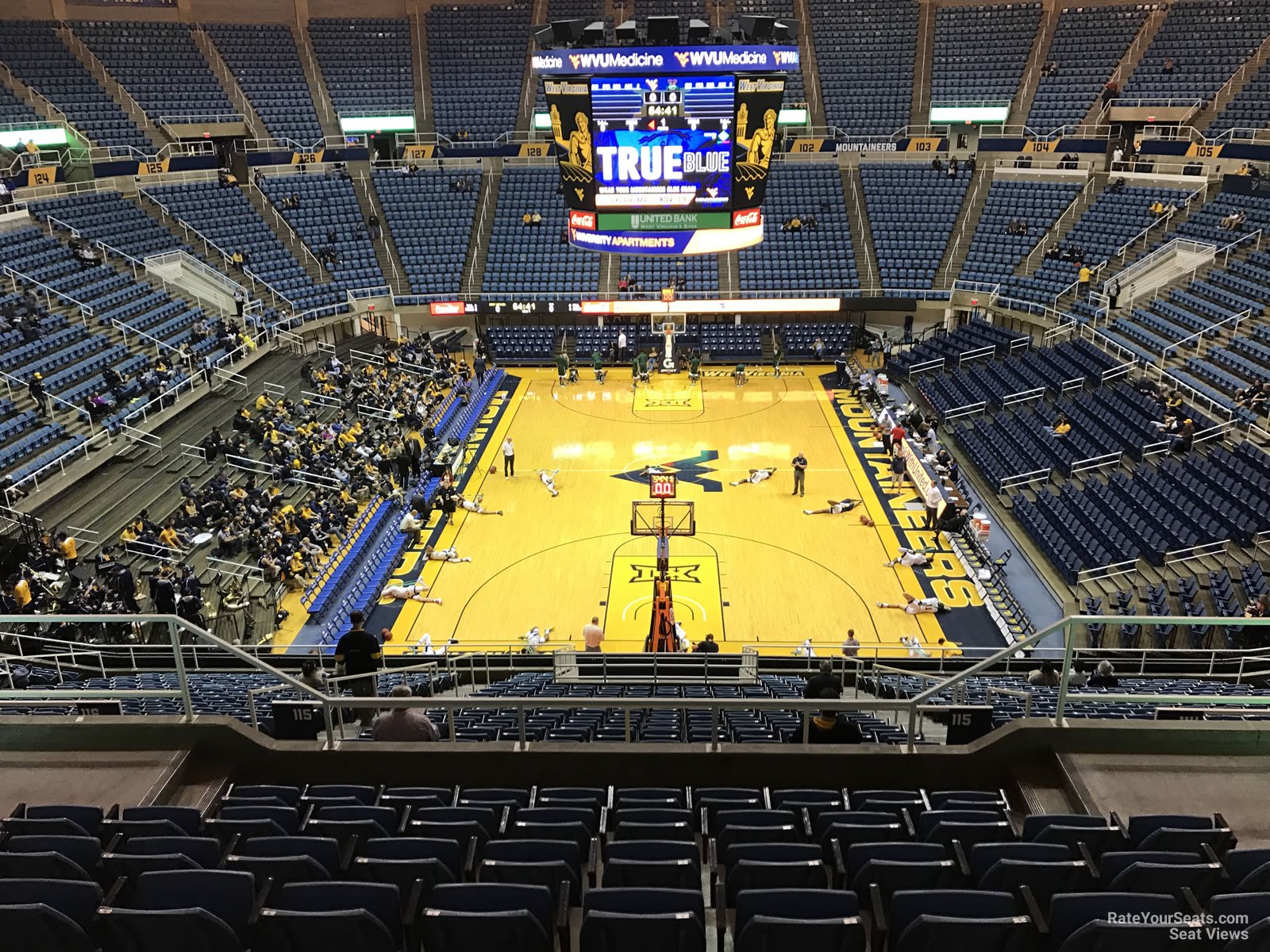 section 221, row h seat view  - wvu coliseum