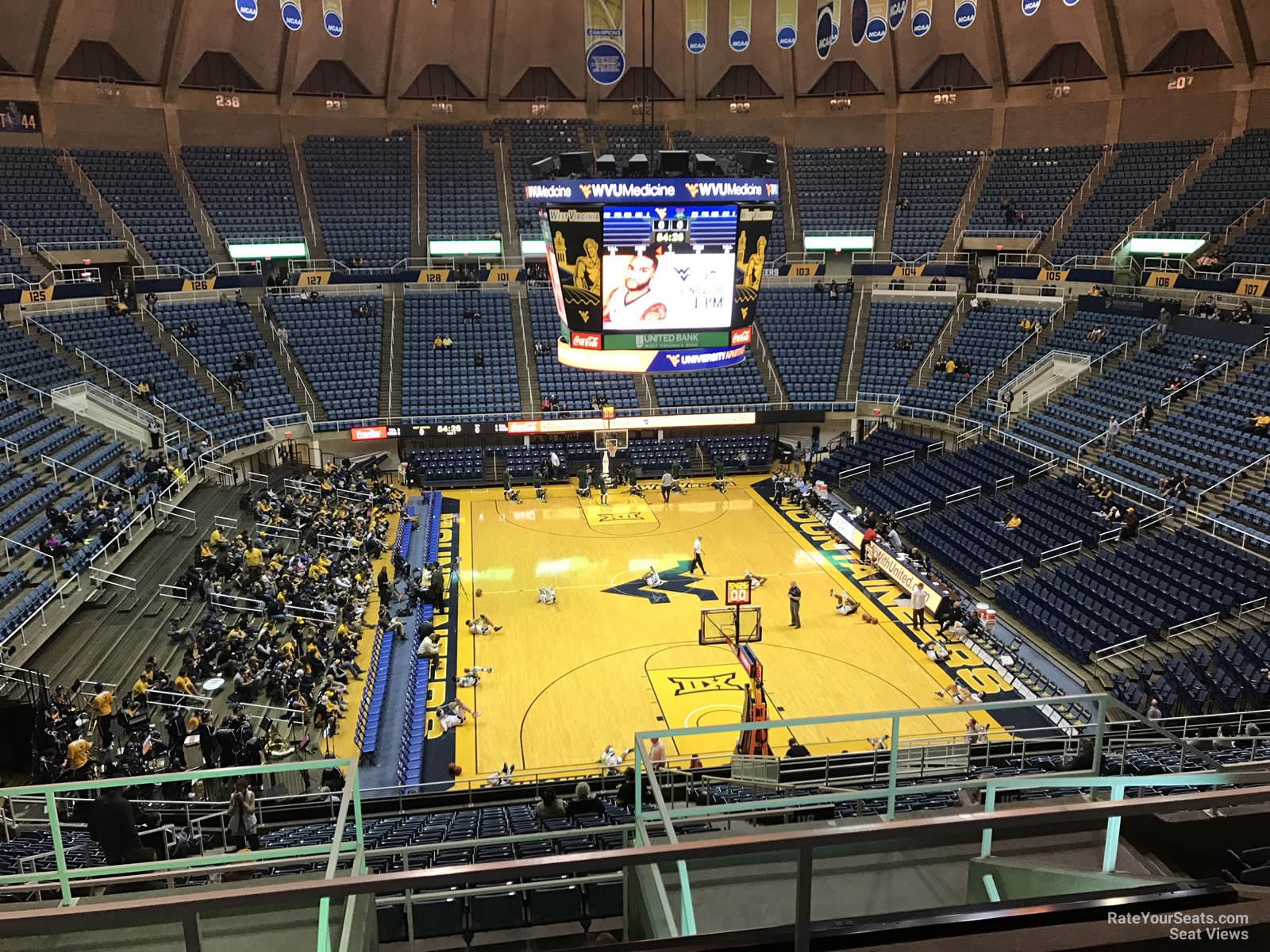 section 222, row h seat view  - wvu coliseum