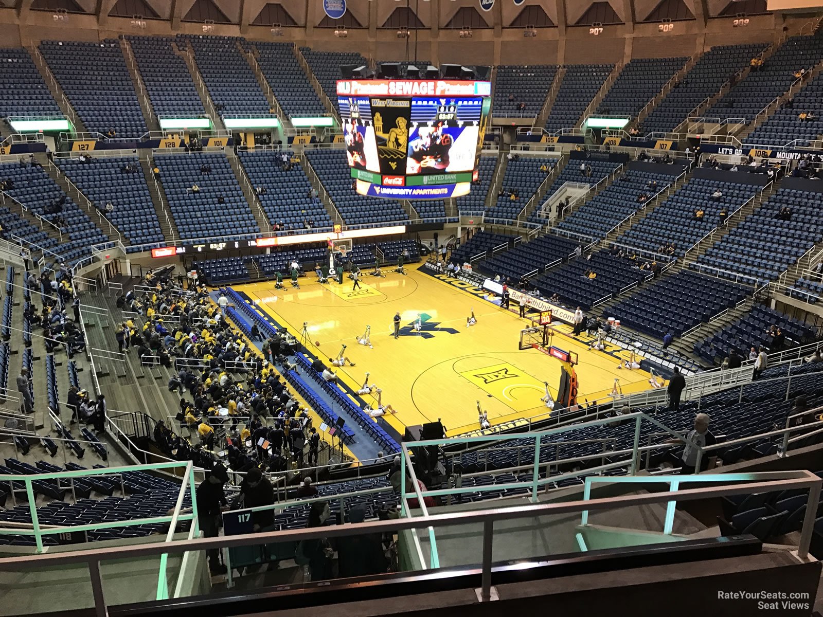 section 224, row h seat view  - wvu coliseum