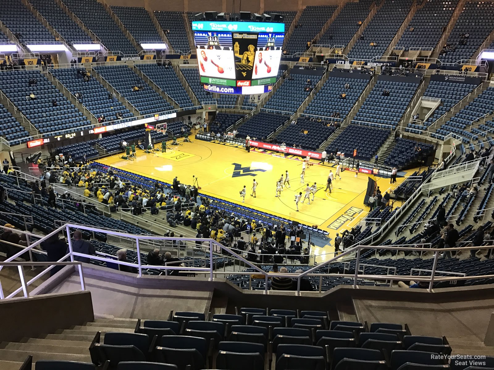 section 227, row h seat view  - wvu coliseum