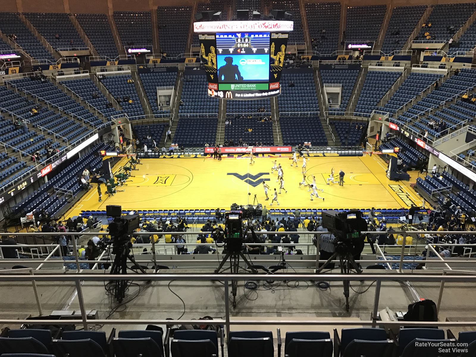 section 231, row h seat view  - wvu coliseum