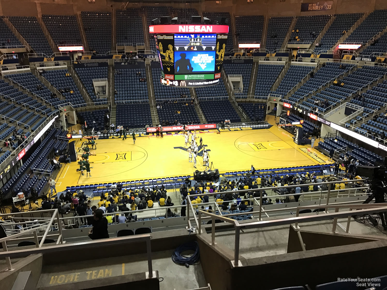 section 232, row h seat view  - wvu coliseum