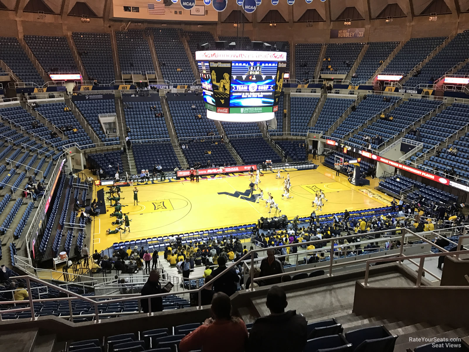 section 233, row h seat view  - wvu coliseum