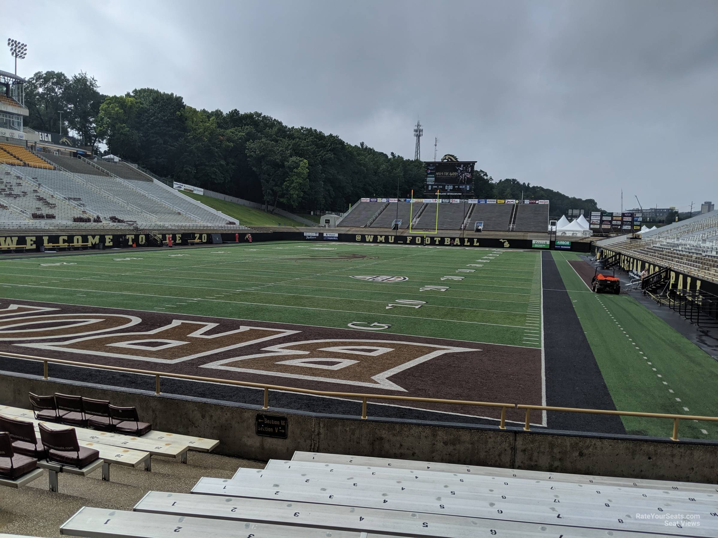 section v, row 1 seat view  - waldo stadium