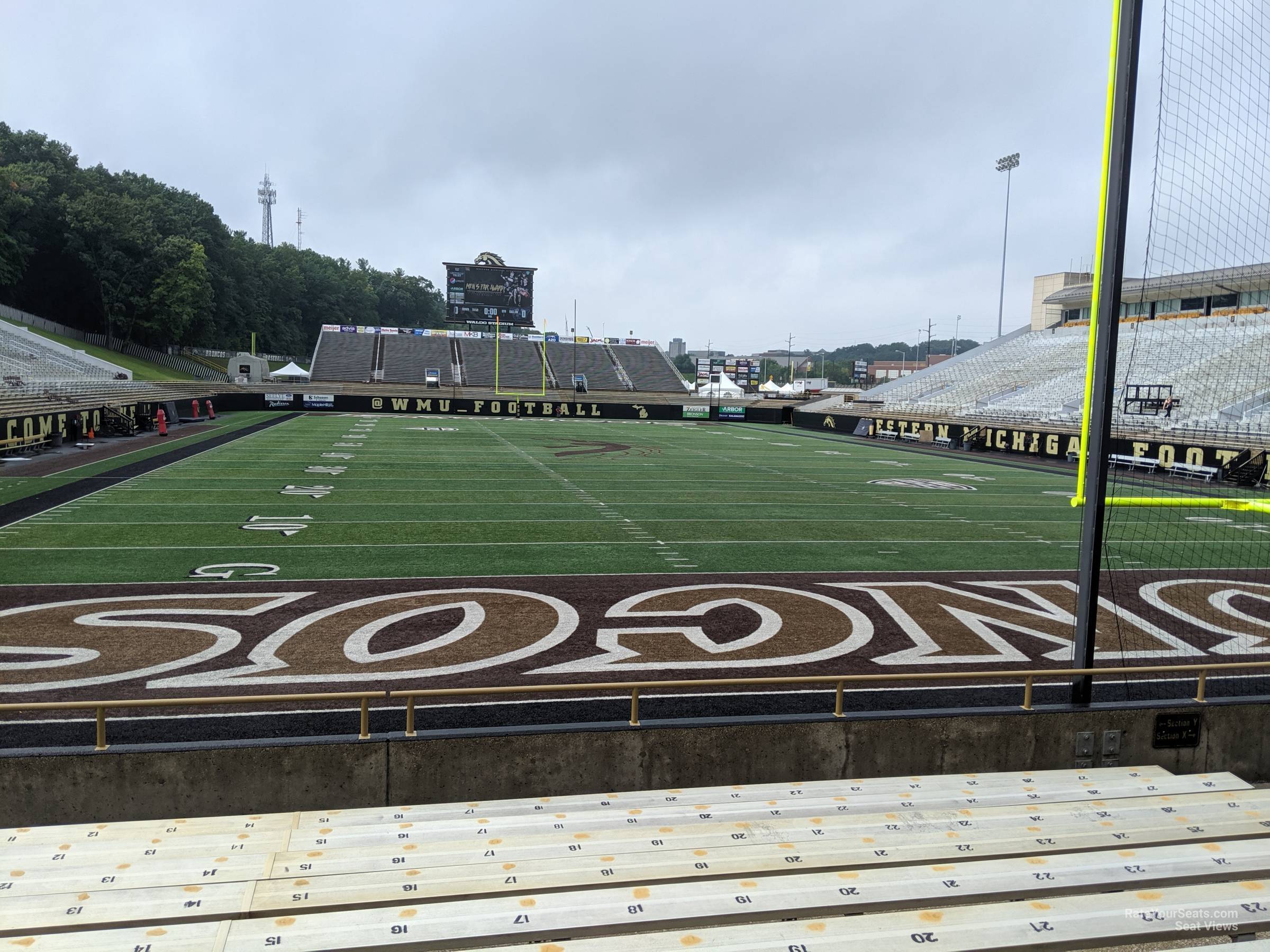 section y, row 1 seat view  - waldo stadium