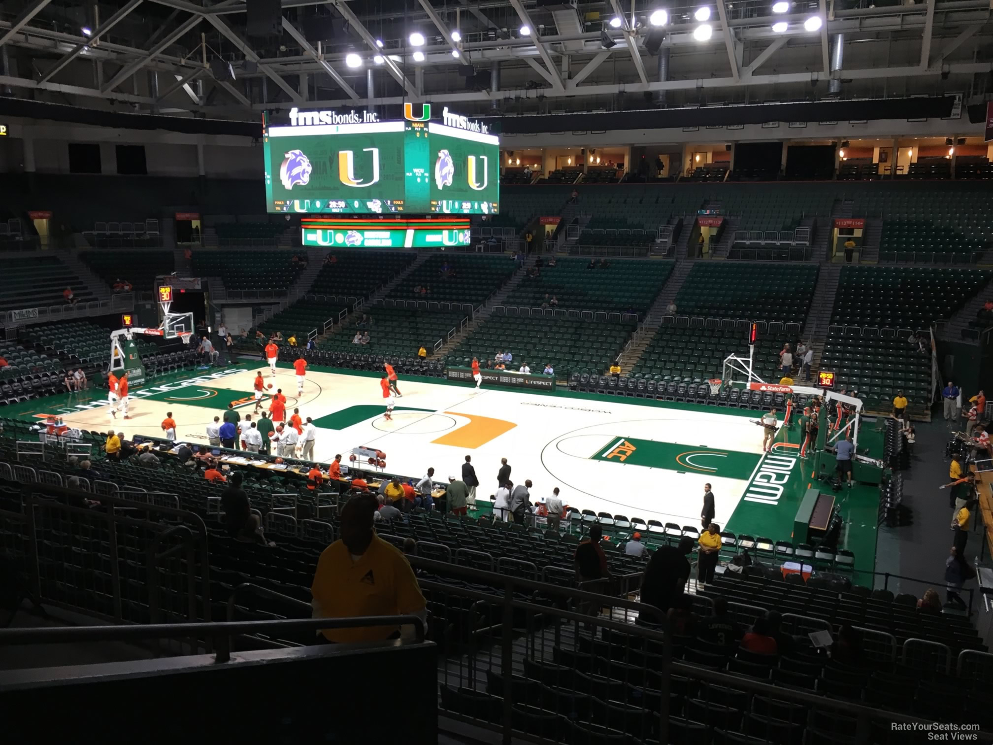 section 121, row aa seat view  - watsco center