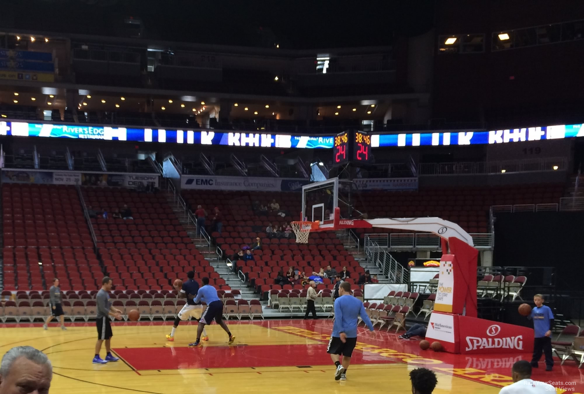 section 103, row a seat view  for basketball - iowa events center