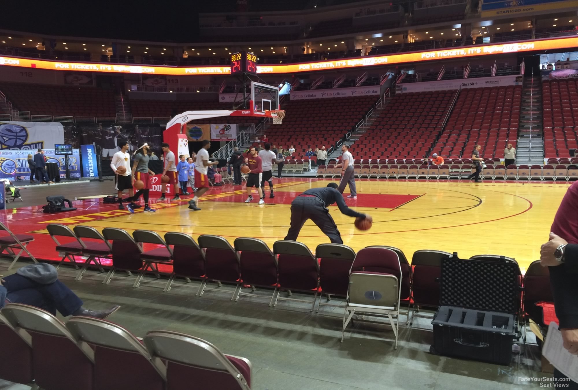 section 104, row a seat view  for basketball - iowa events center