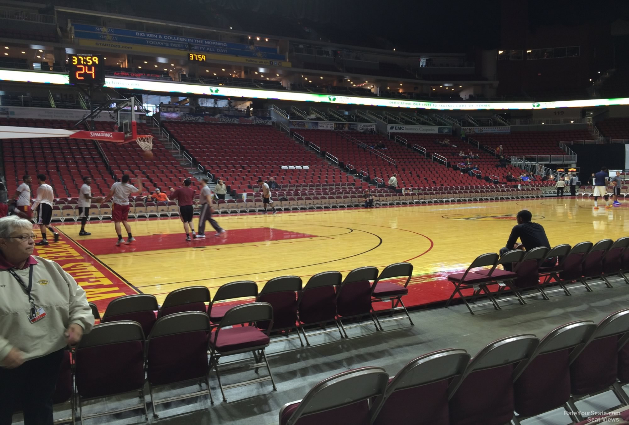 section 105, row a seat view  for basketball - iowa events center