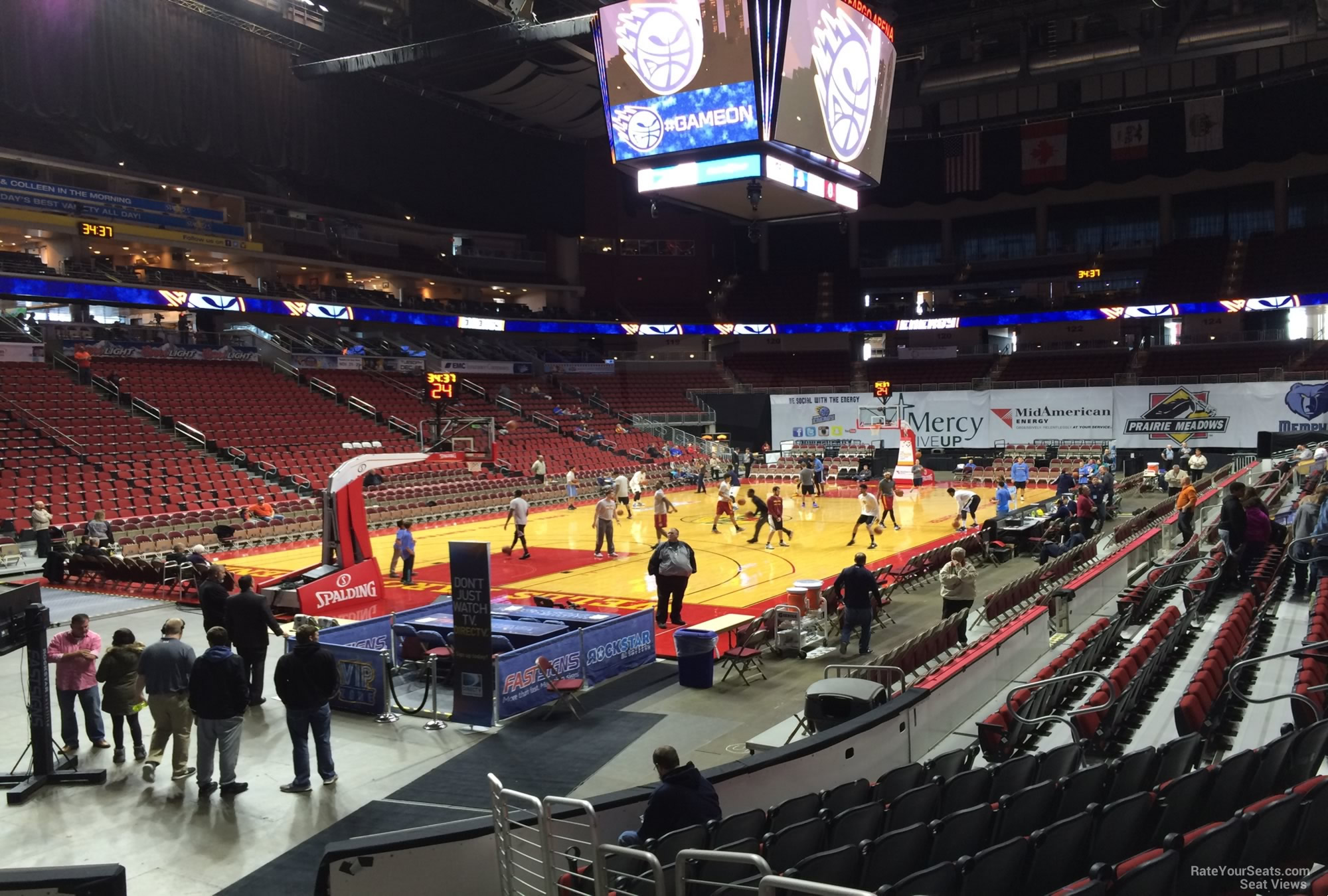 section 107, row k seat view  for basketball - iowa events center